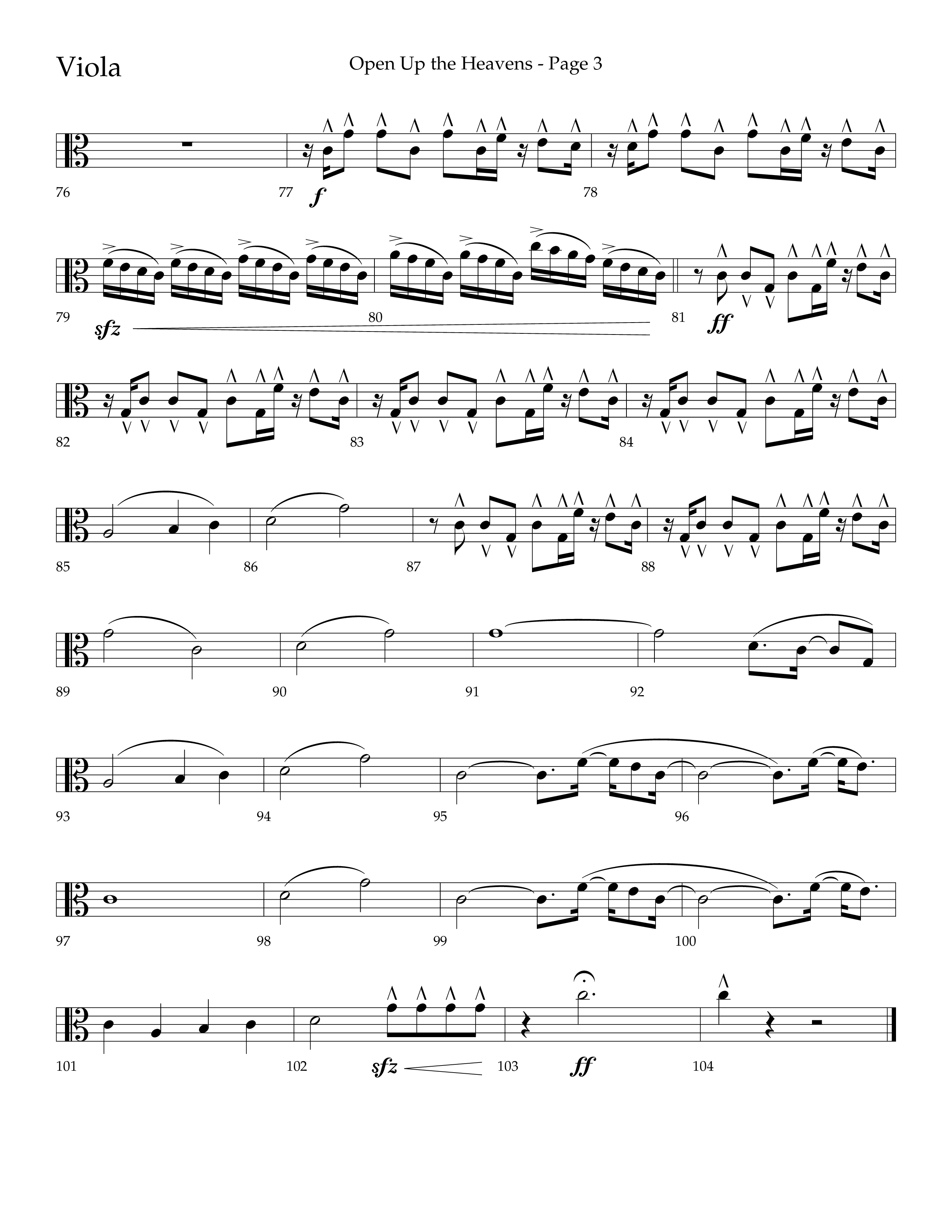 Open Up The Heavens (Choral Anthem SATB) Viola (Lifeway Choral / Arr. Cliff Duren)