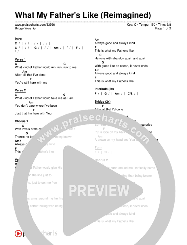 What My Father's Like (Reimagined) Chords & Lyrics (Bridge Worship)