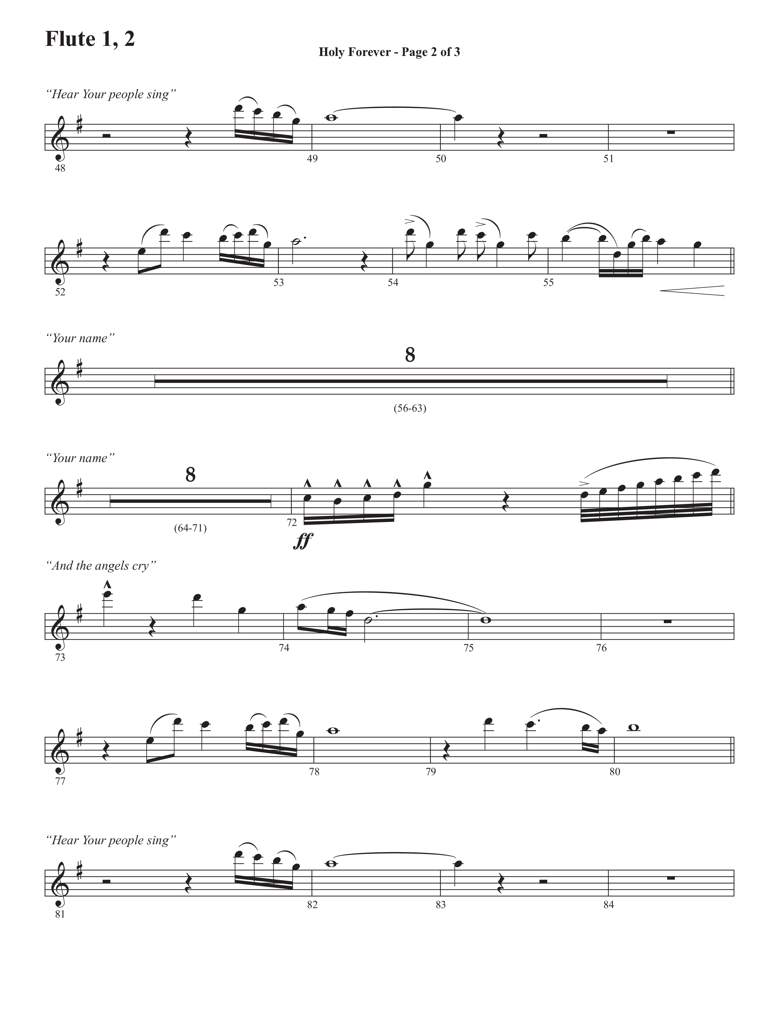 Holy Forever (Choral Anthem SATB) Flute 1/2 (Semsen Music / Arr. Cliff Duren)