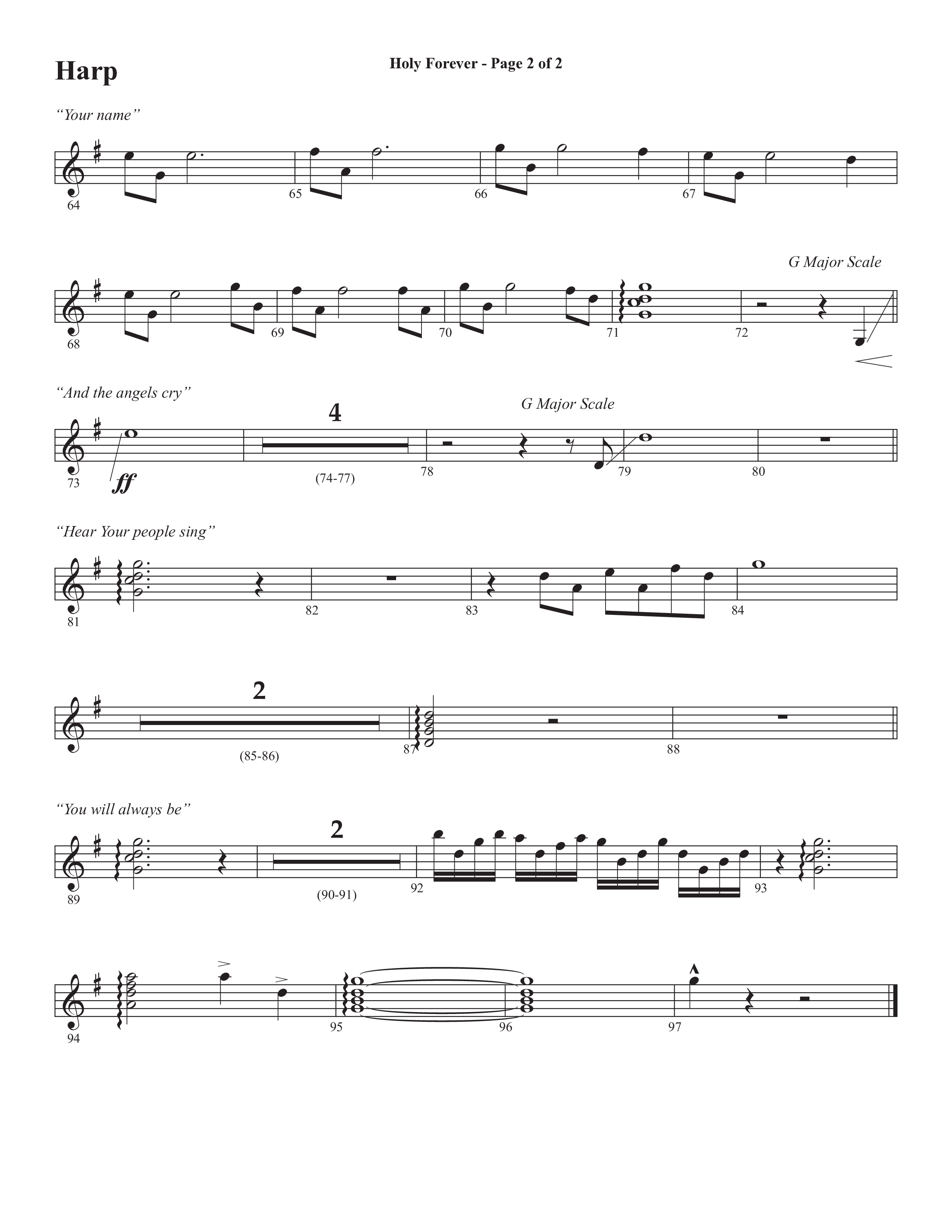 Holy Forever (Choral Anthem SATB) Harp (Semsen Music / Arr. Cliff Duren)