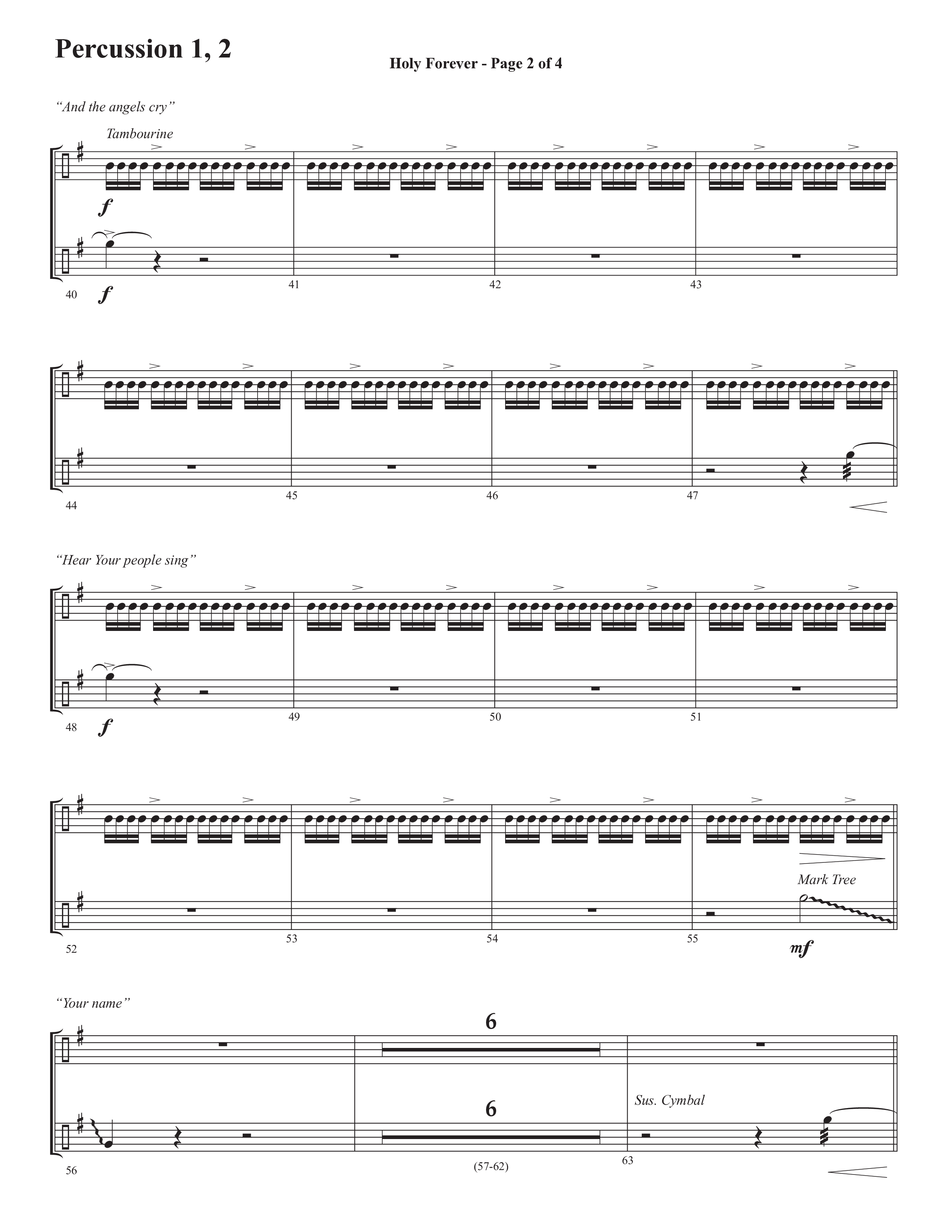 Holy Forever (Choral Anthem SATB) Percussion 1/2 (Semsen Music / Arr. Cliff Duren)
