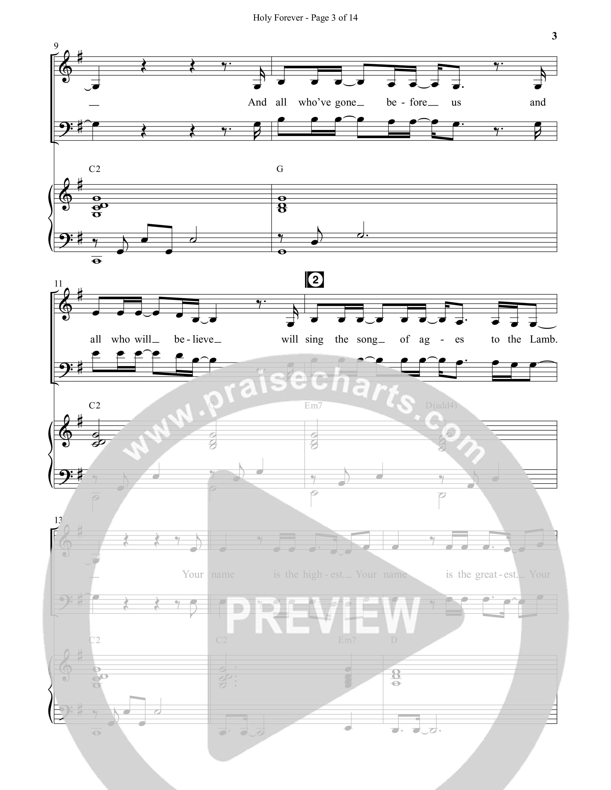 Holy Forever (Choral Anthem SATB) Anthem (SATB/Piano) (Semsen Music / Arr. Cliff Duren)
