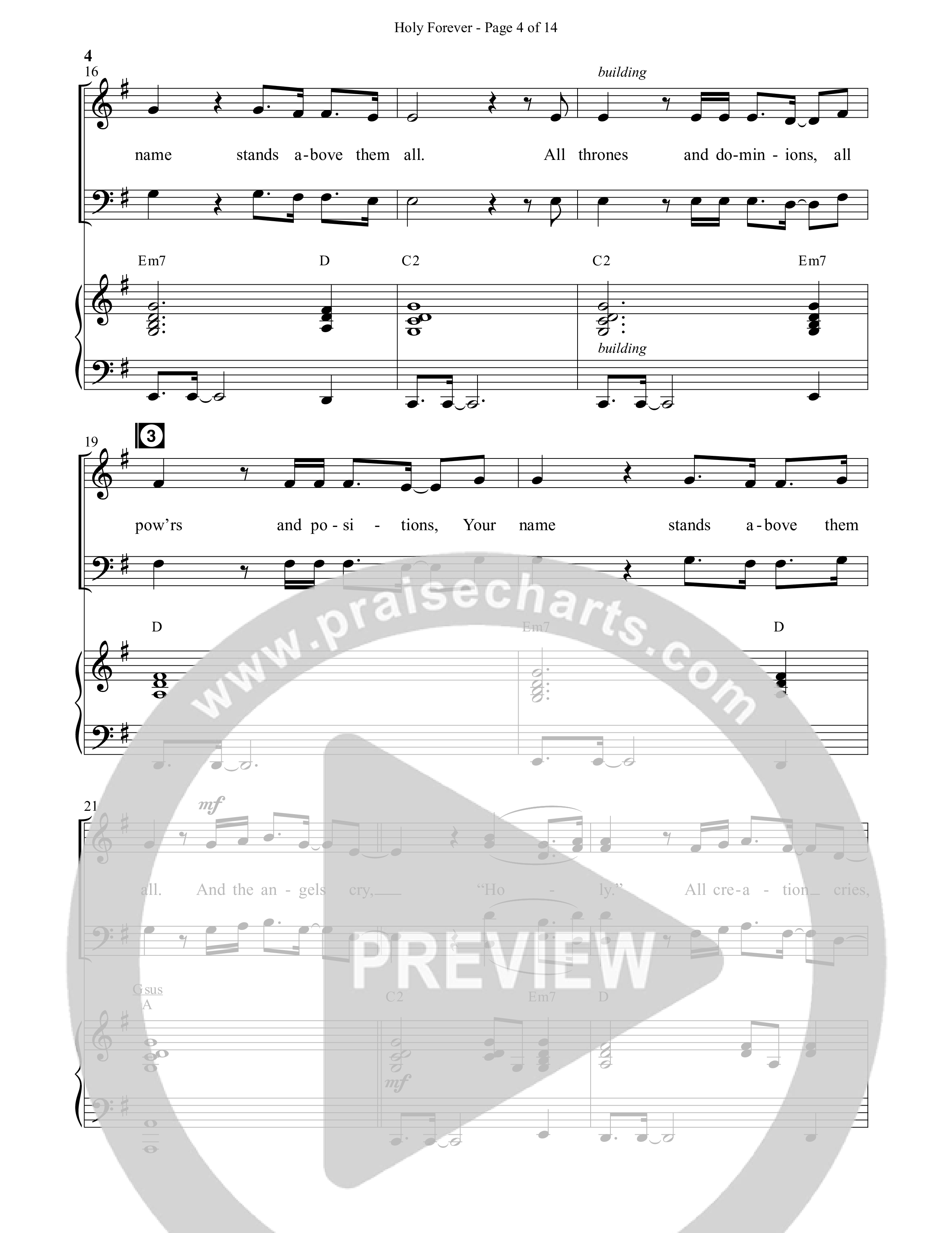 Holy Forever (Choral Anthem SATB) Anthem (SATB/Piano) (Semsen Music / Arr. Cliff Duren)