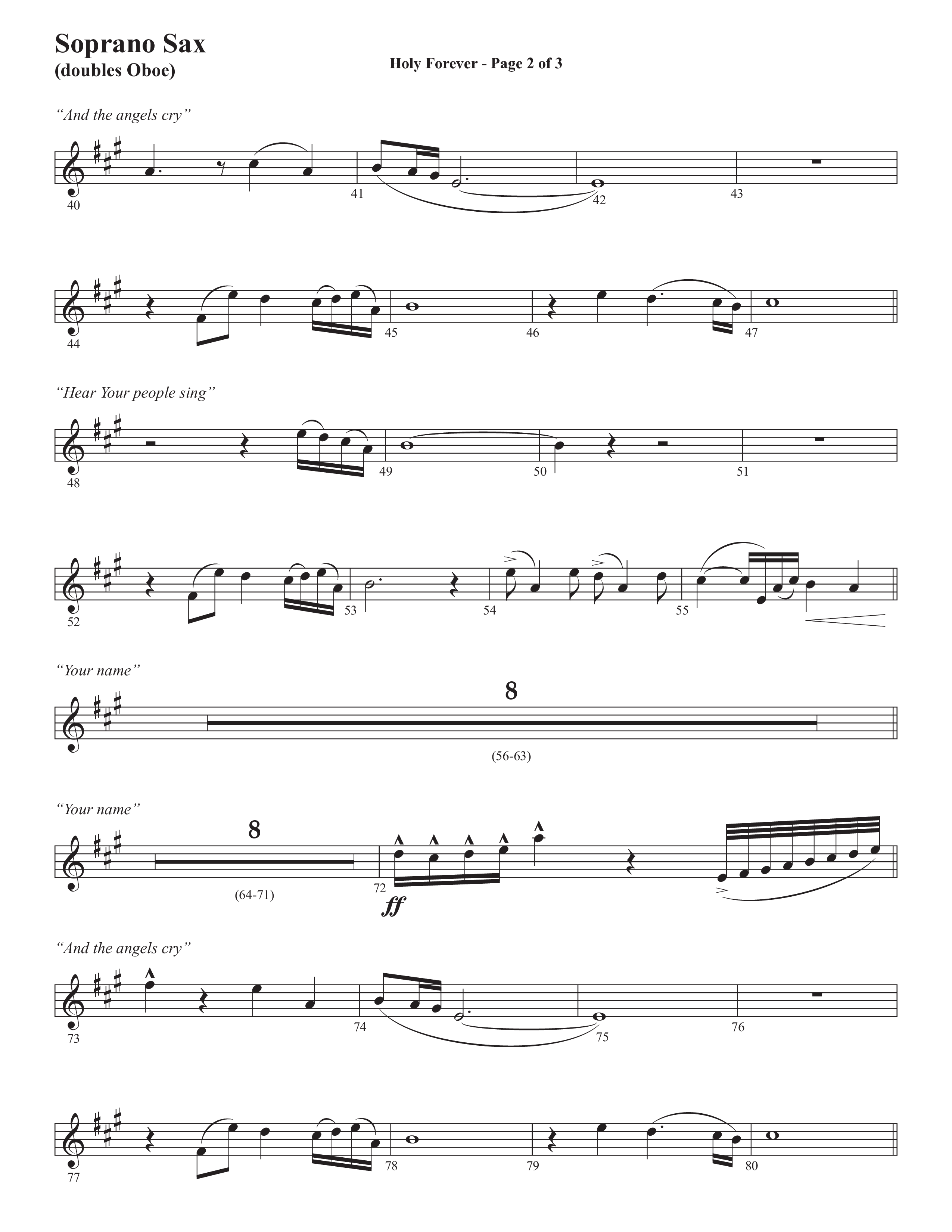 Holy Forever (Choral Anthem SATB) Soprano Sax (Semsen Music / Arr. Cliff Duren)