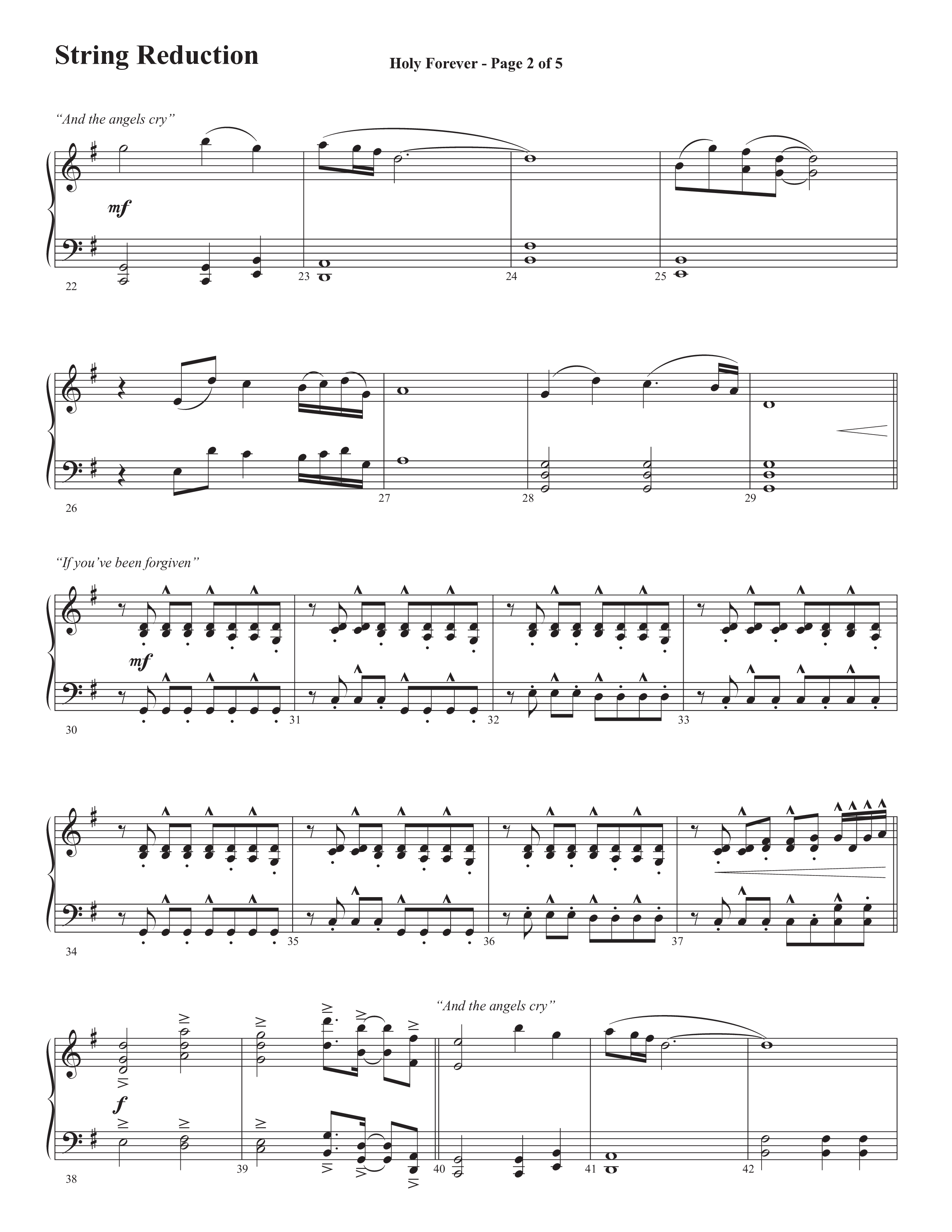 Holy Forever (Choral Anthem SATB) String Reduction (Semsen Music / Arr. Cliff Duren)