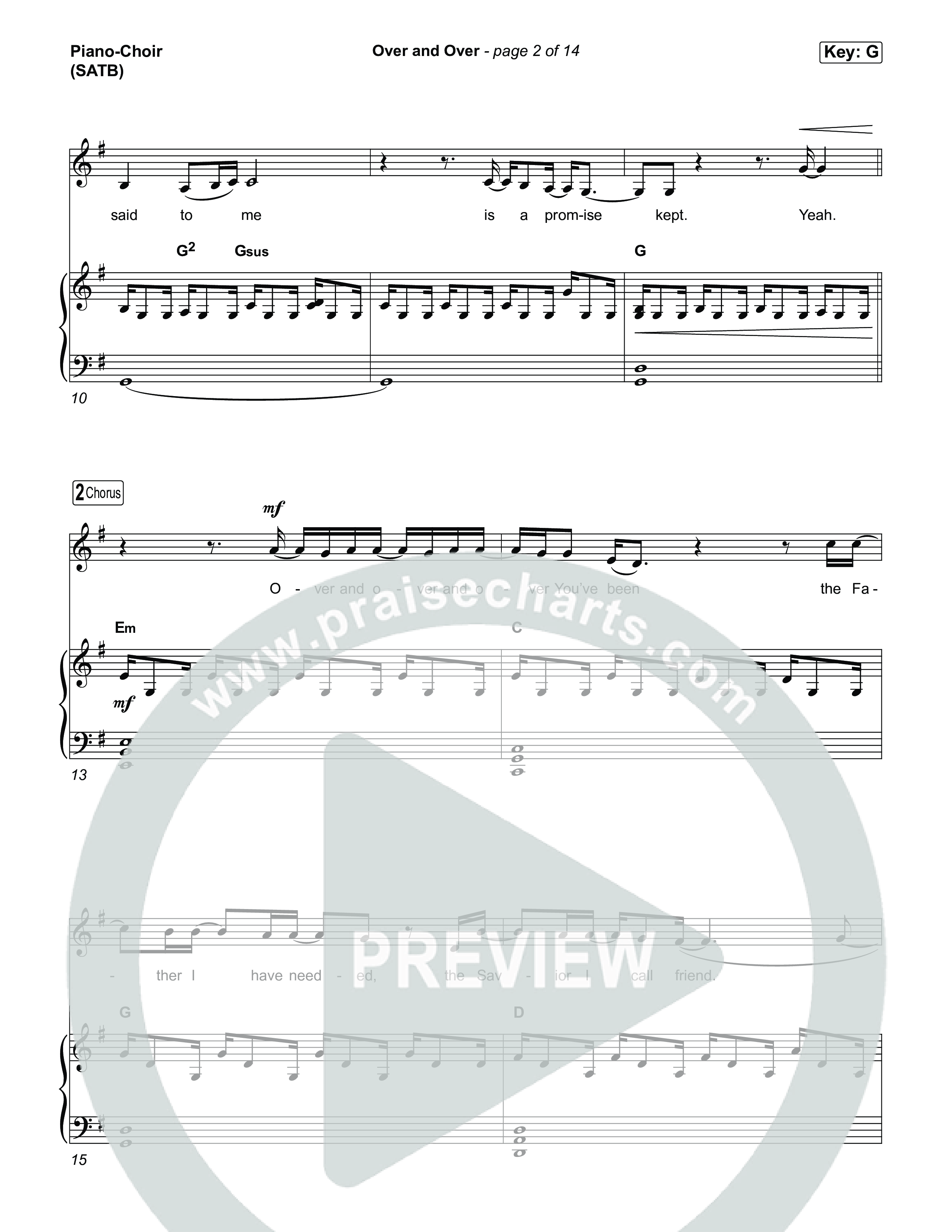 Over And Over Piano/Vocal Pack (Meredith Andrews)