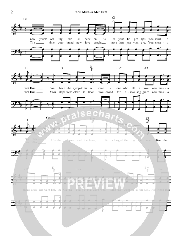 You Must Have Met Him Lead Sheet (Brian Free & Assurance)