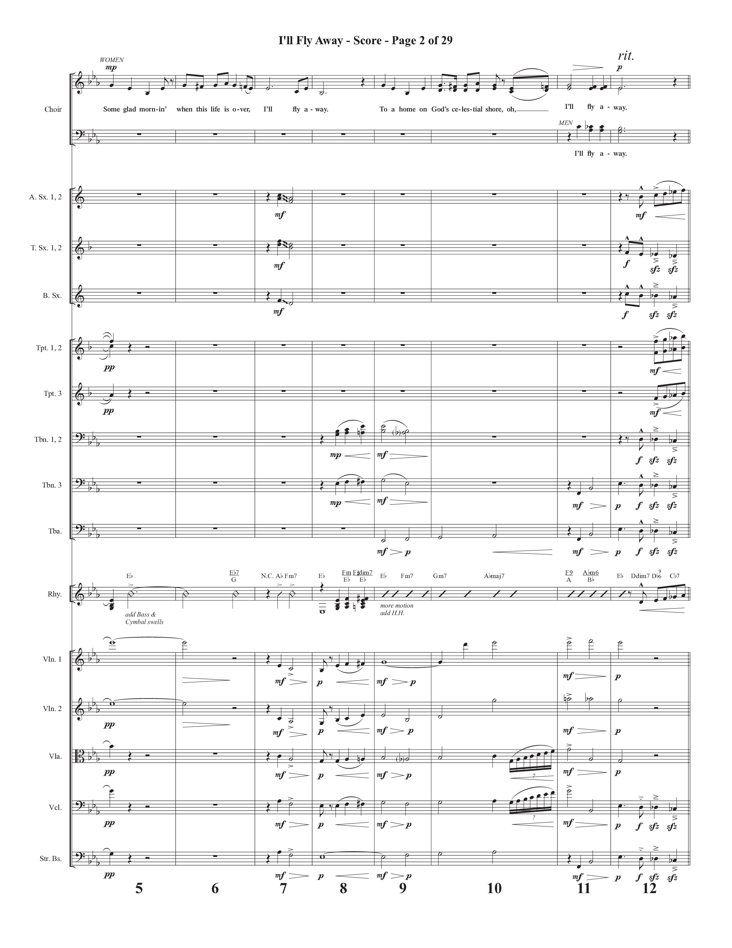 I'll Fly Away (Choral Anthem SATB) Orchestration (Semsen Music / Arr. Michael Lee)