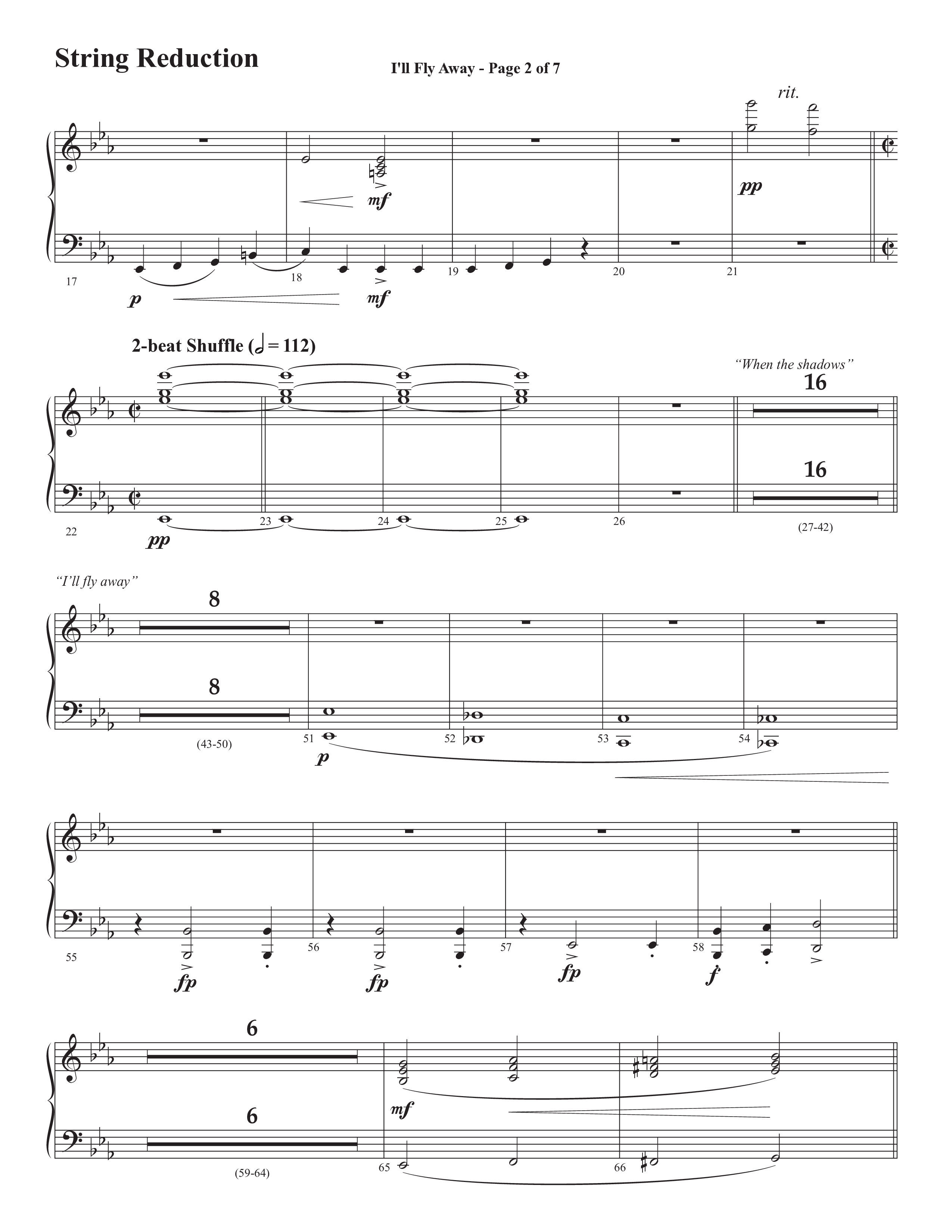 I'll Fly Away (Choral Anthem SATB) String Reduction (Semsen Music / Arr. Michael Lee)