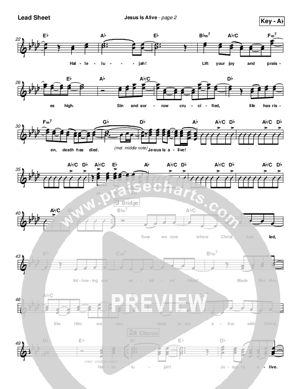 Jesus Is Alive Lead Sheet (Toby Baxley)