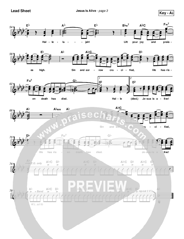 Jesus Is Alive Lead Sheet (Toby Baxley)