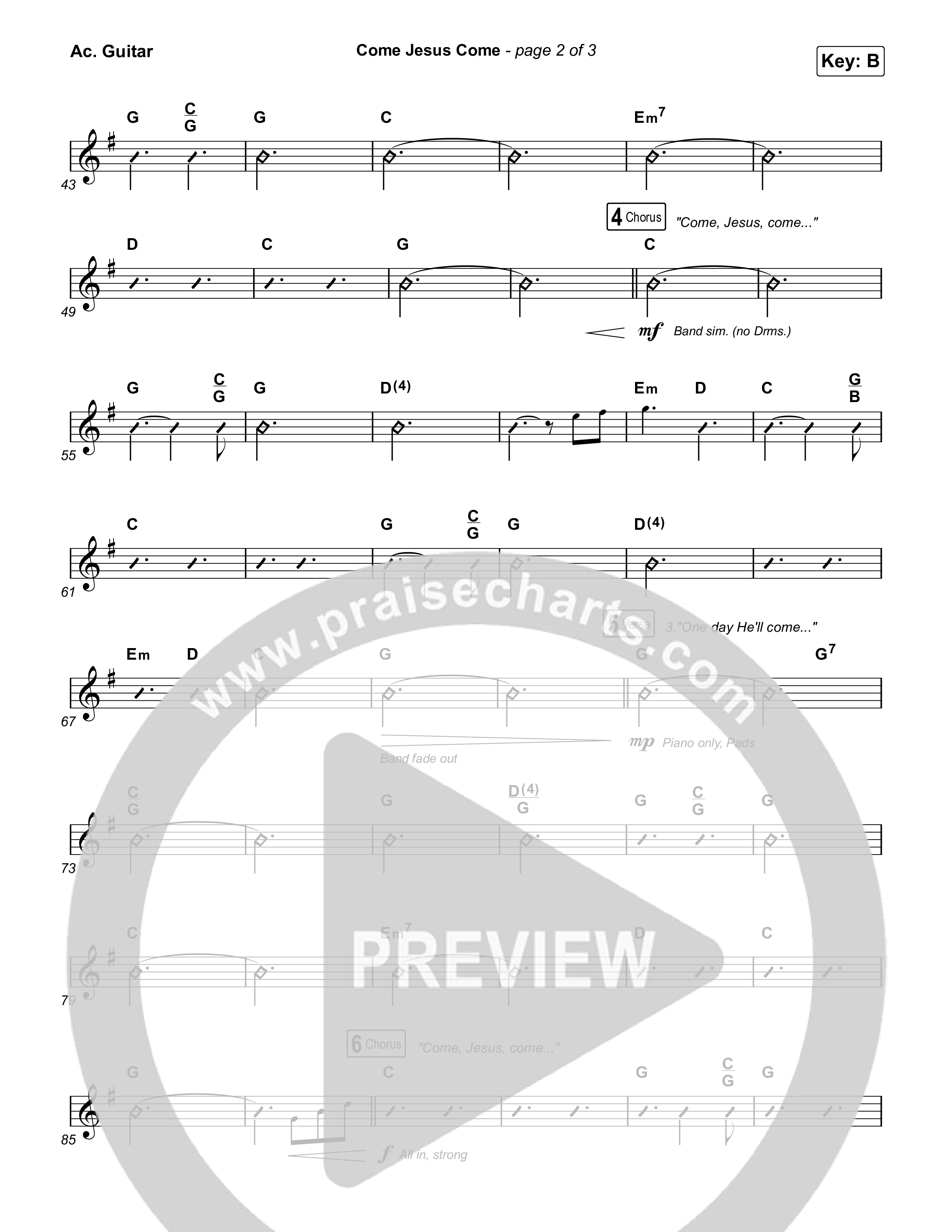 Come Jesus Come Acoustic Guitar (CeCe Winans)