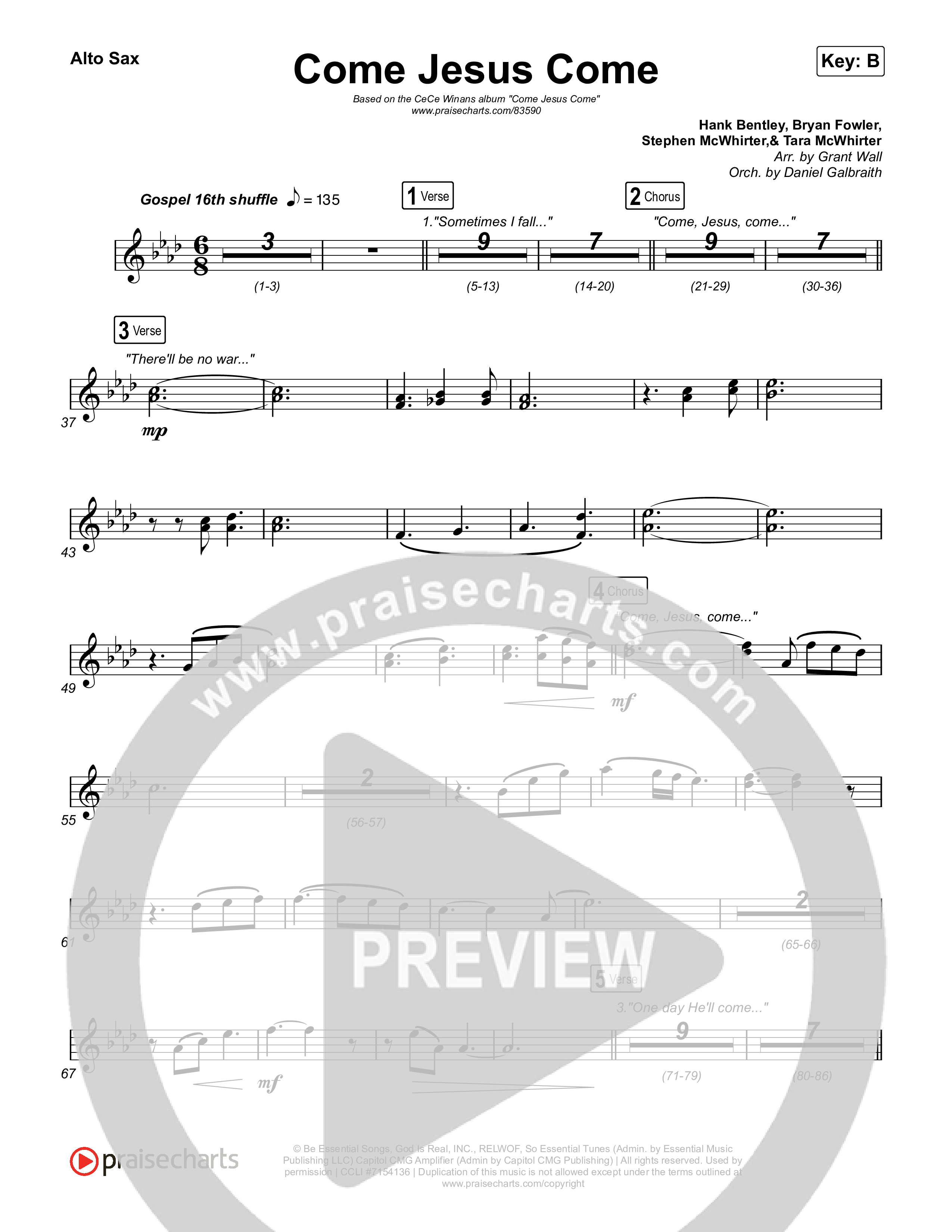 Come Jesus Come Sax Pack (CeCe Winans)