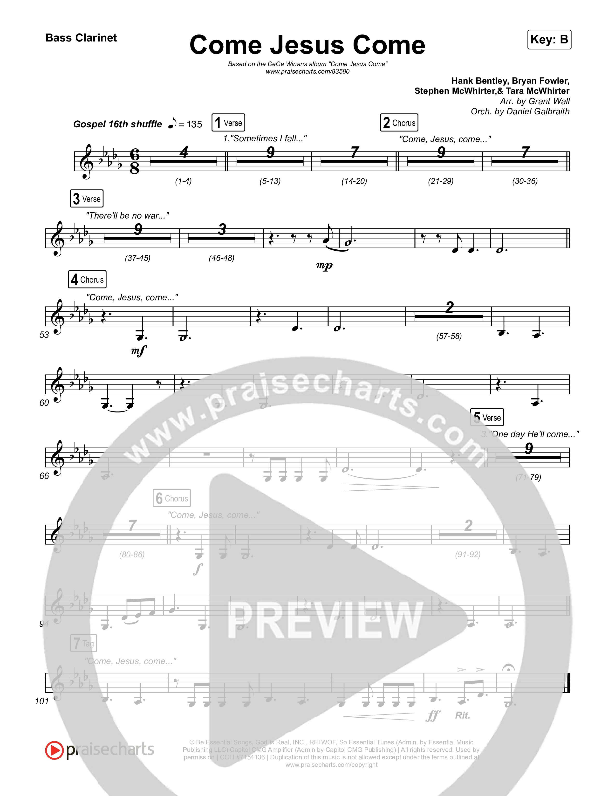 Come Jesus Come Clarinet 1,2 (CeCe Winans)