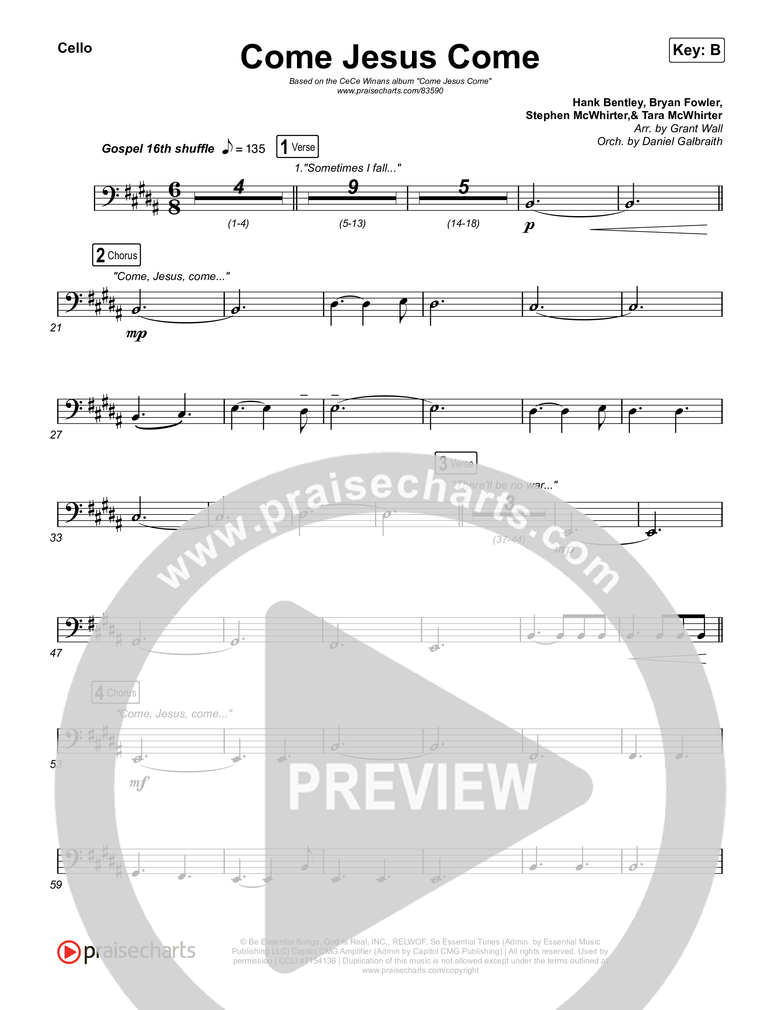 Come Jesus Come Cello (CeCe Winans)