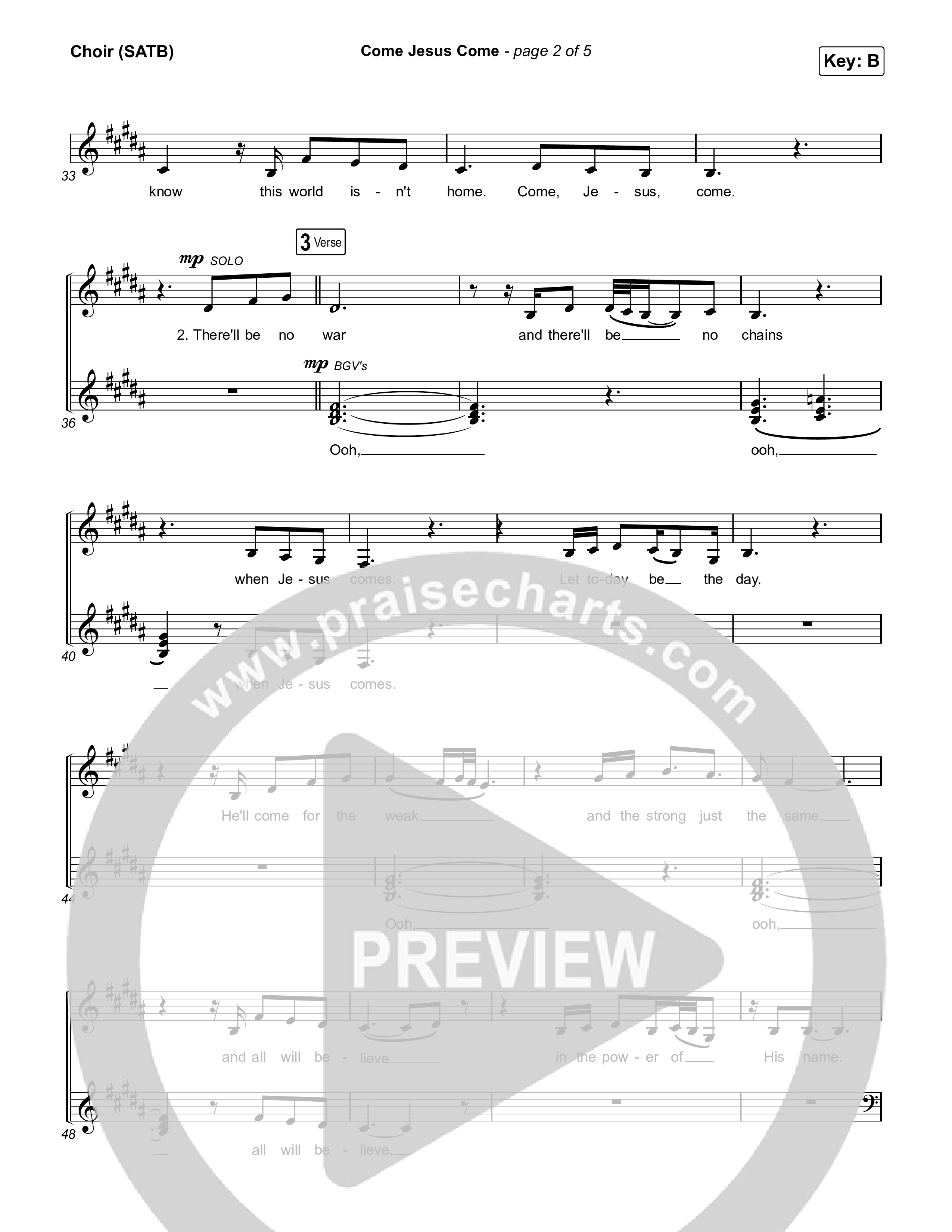 Come Jesus Come Choir Sheet (SATB) (CeCe Winans)