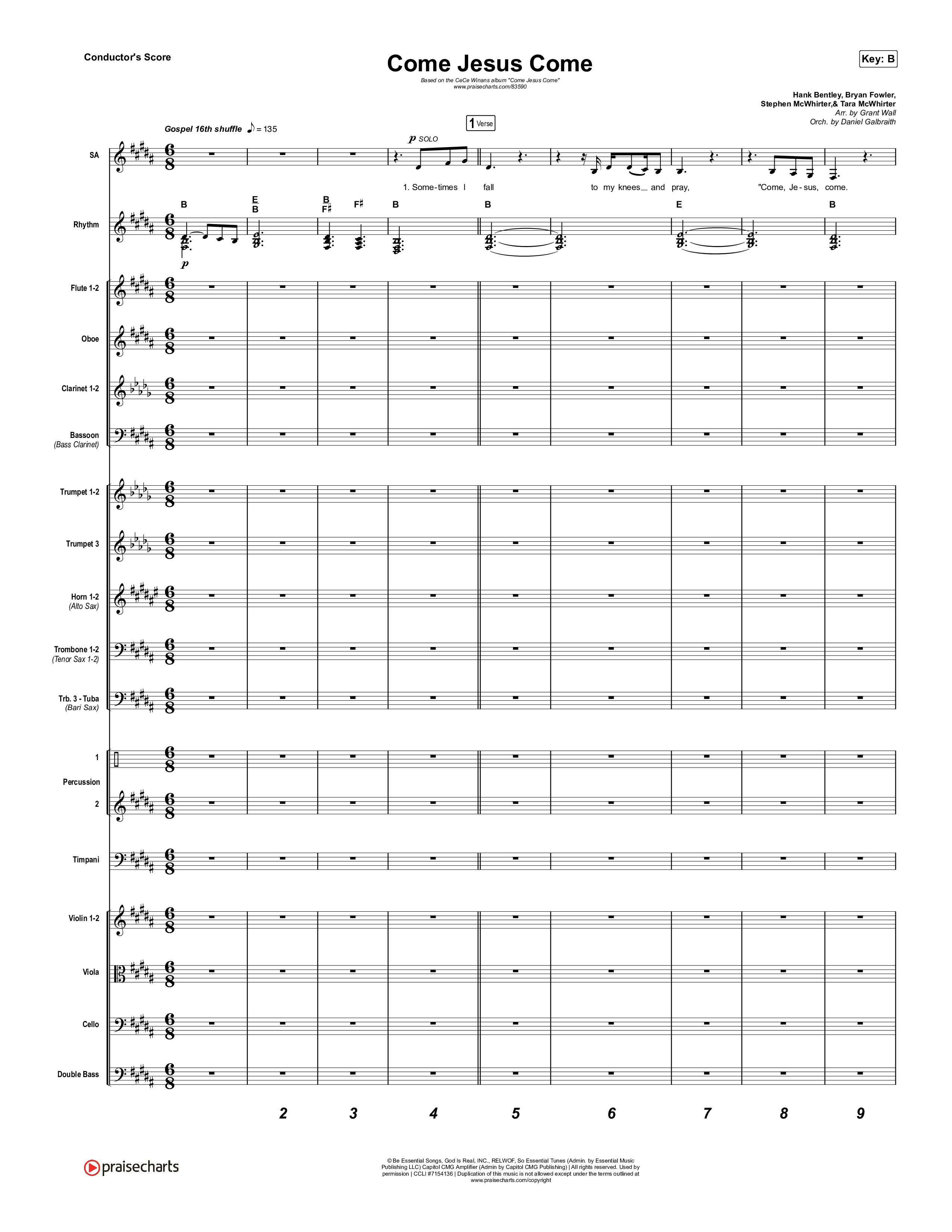 Come Jesus Come Conductor's Score (CeCe Winans)