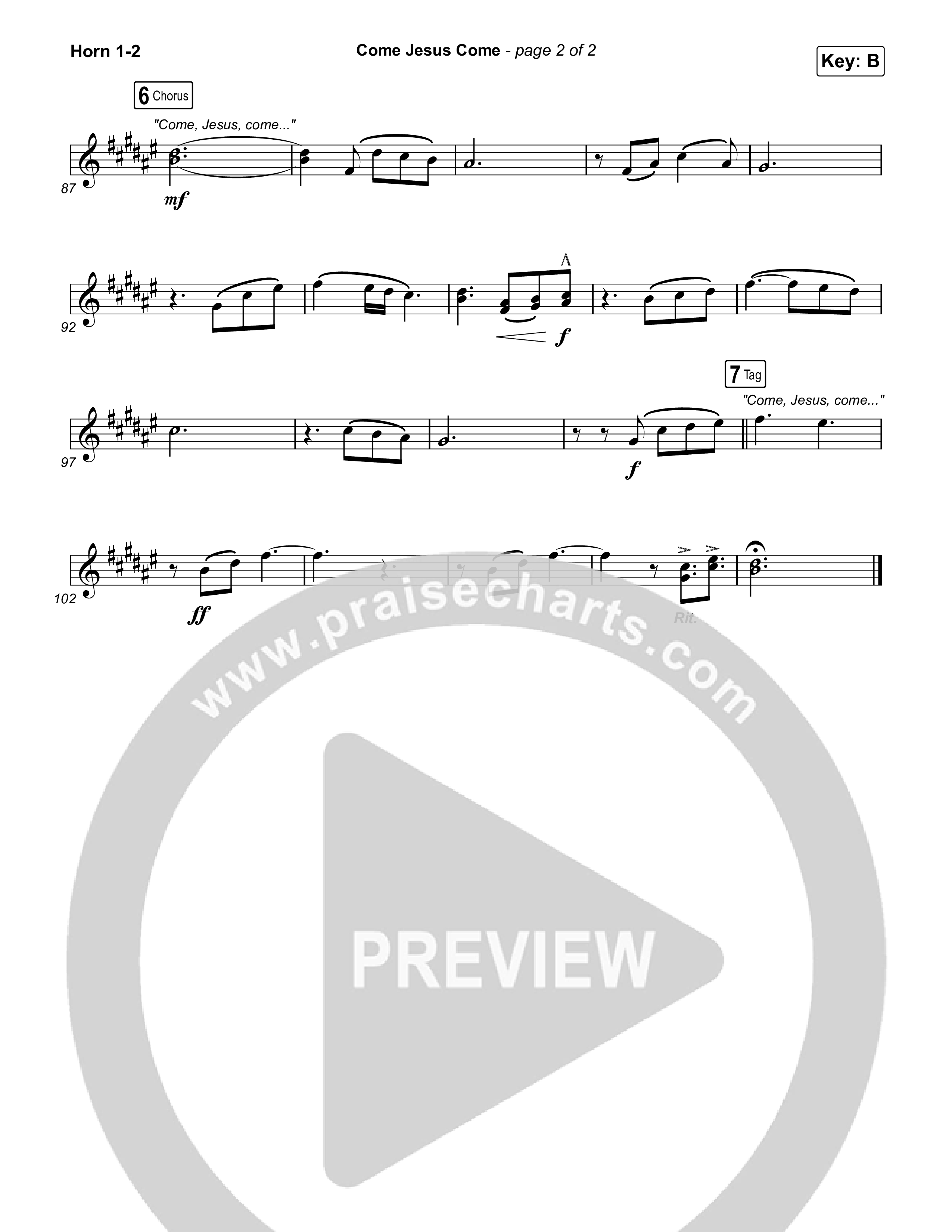 Come Jesus Come French Horn 1,2 (CeCe Winans)