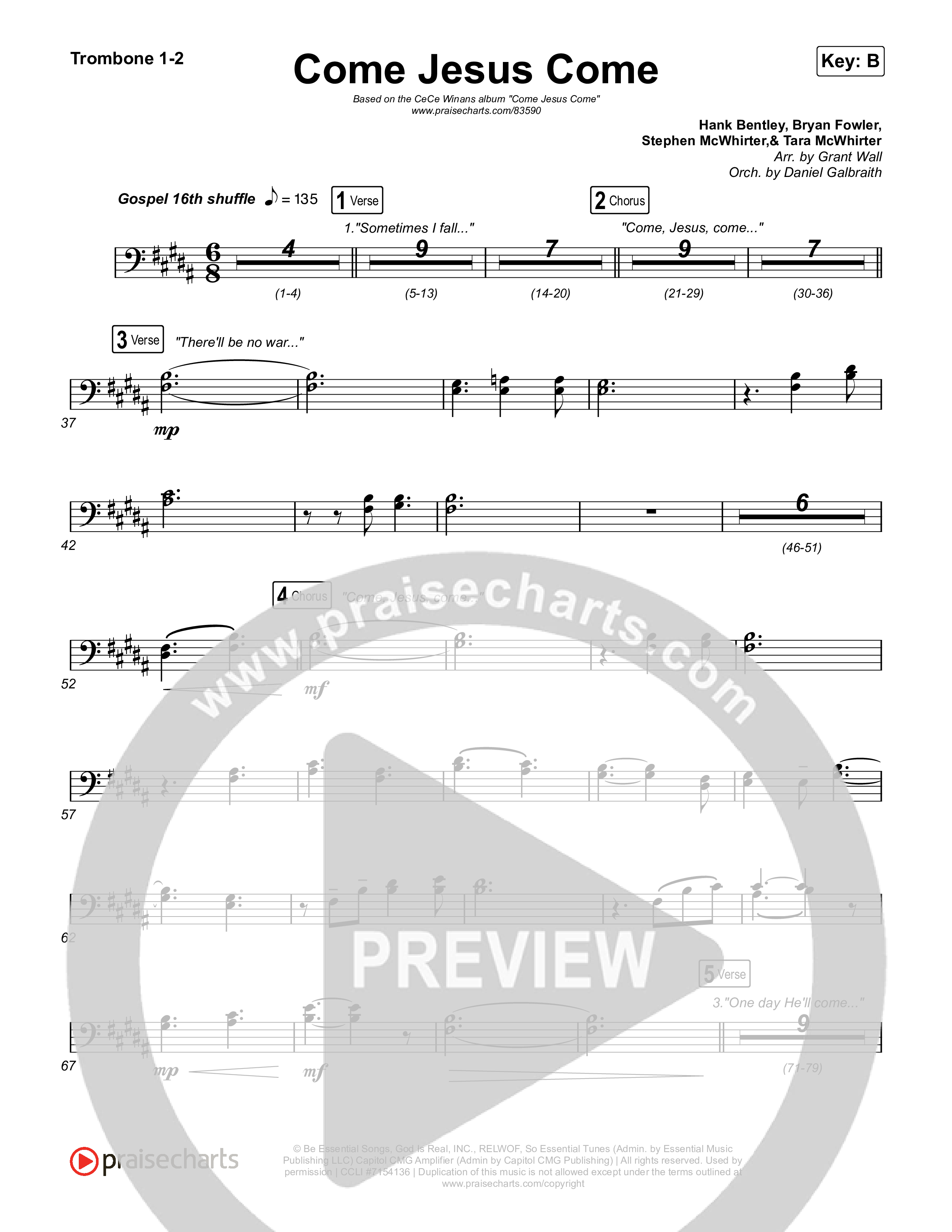 Come Jesus Come Trombone 1,2 (CeCe Winans)