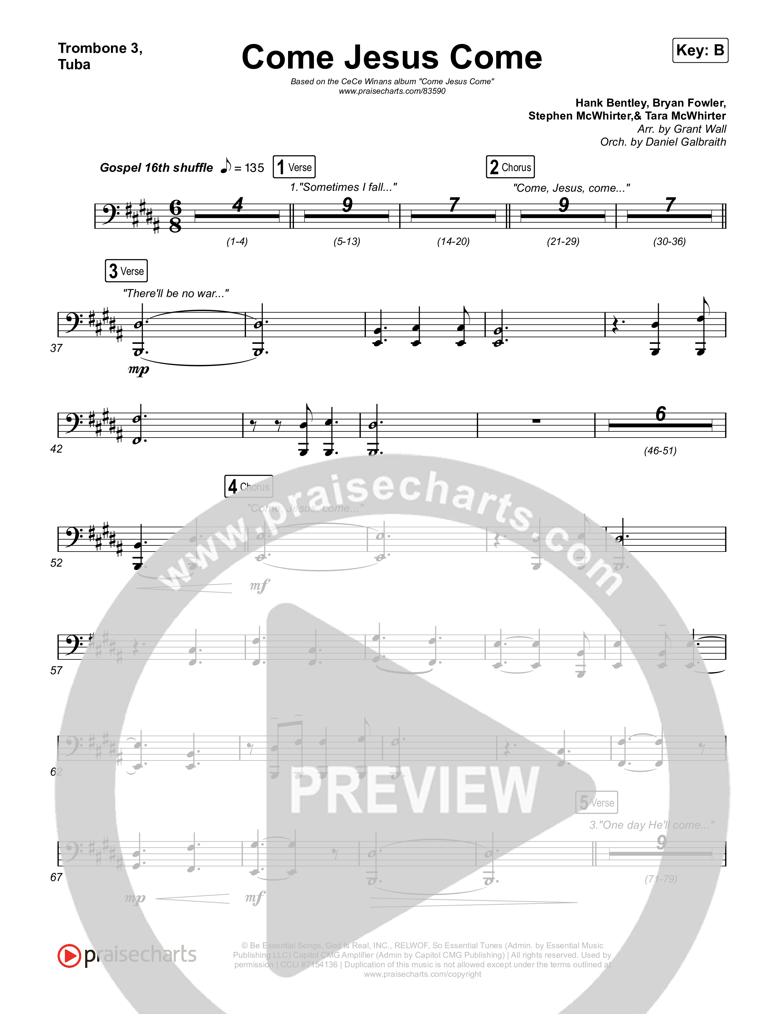 Come Jesus Come Trombone 1,2 (CeCe Winans)