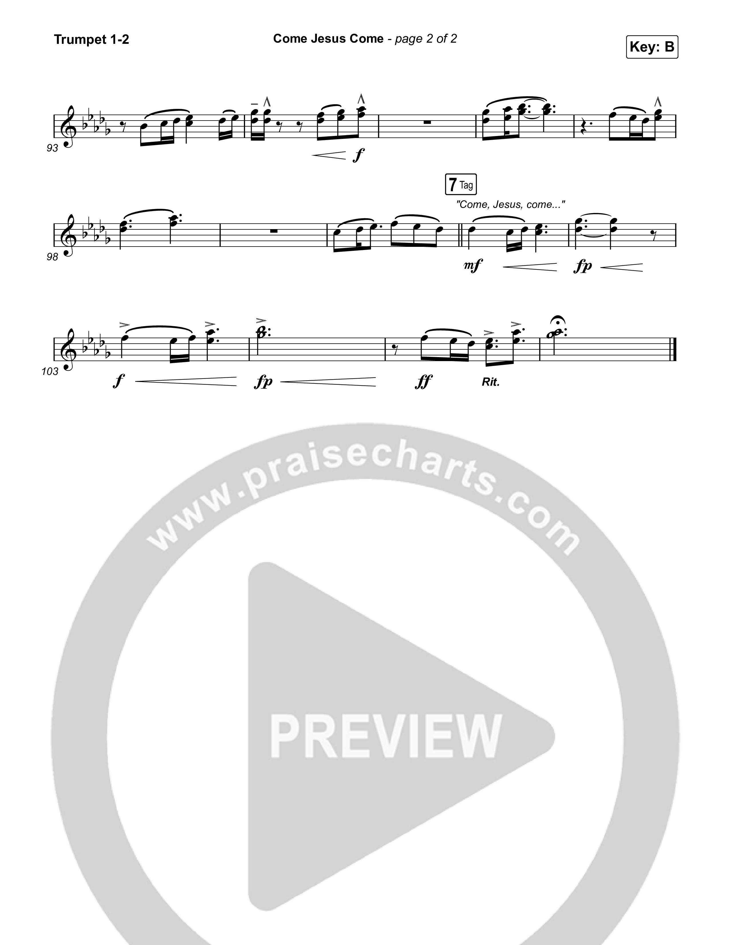 Come Jesus Come Trumpet 1,2 (CeCe Winans)