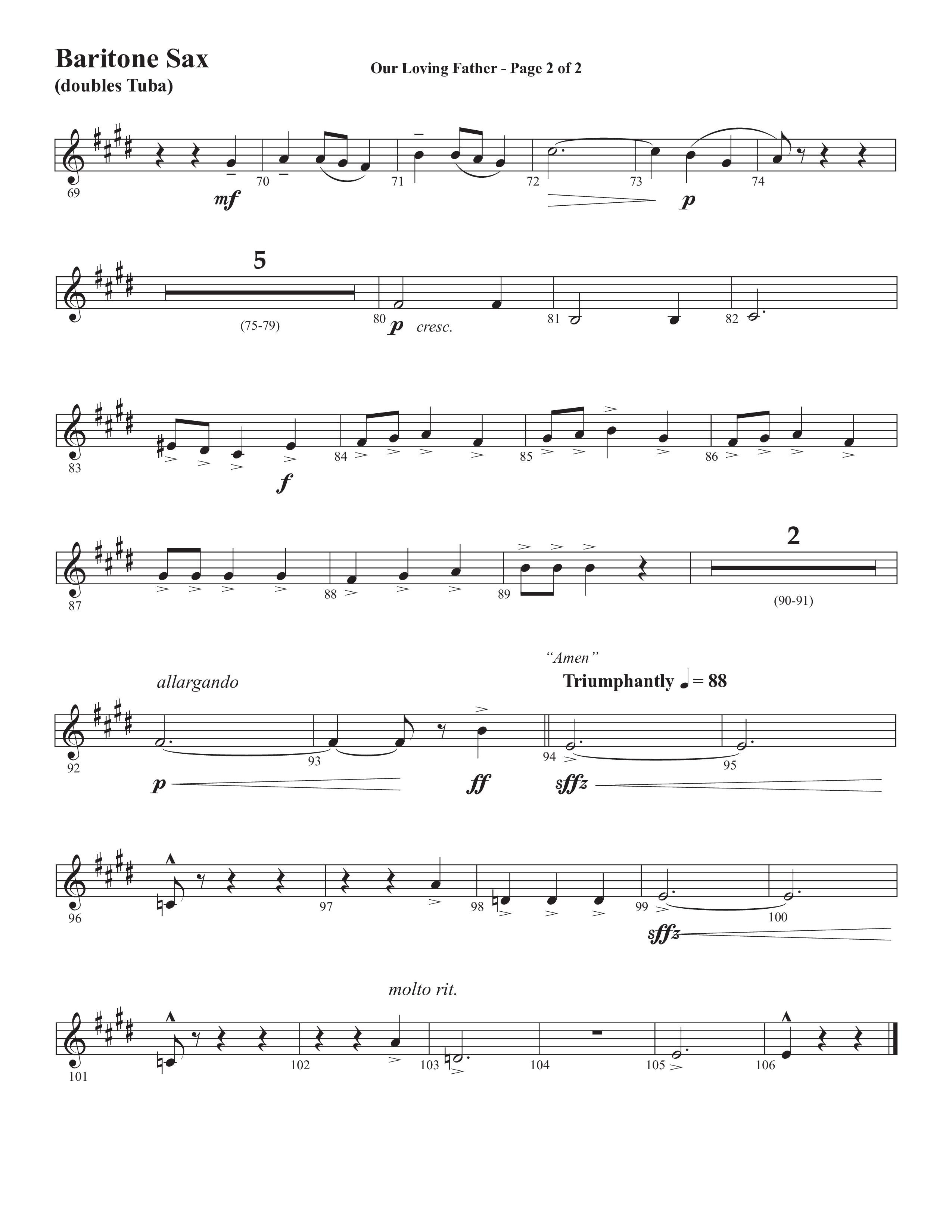 Our Loving Father (Choral Anthem SATB) Bari Sax (Semsen Music / Arr. Phillip Keveren)