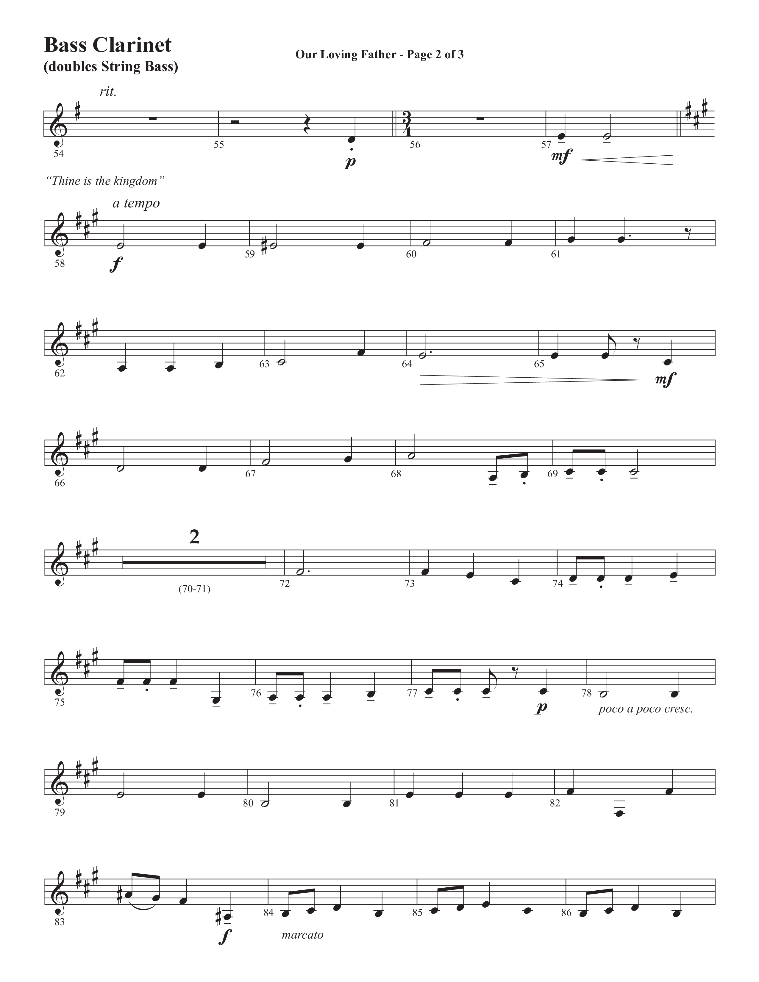 Our Loving Father (Choral Anthem SATB) Bass Clarinet (Semsen Music / Arr. Phillip Keveren)