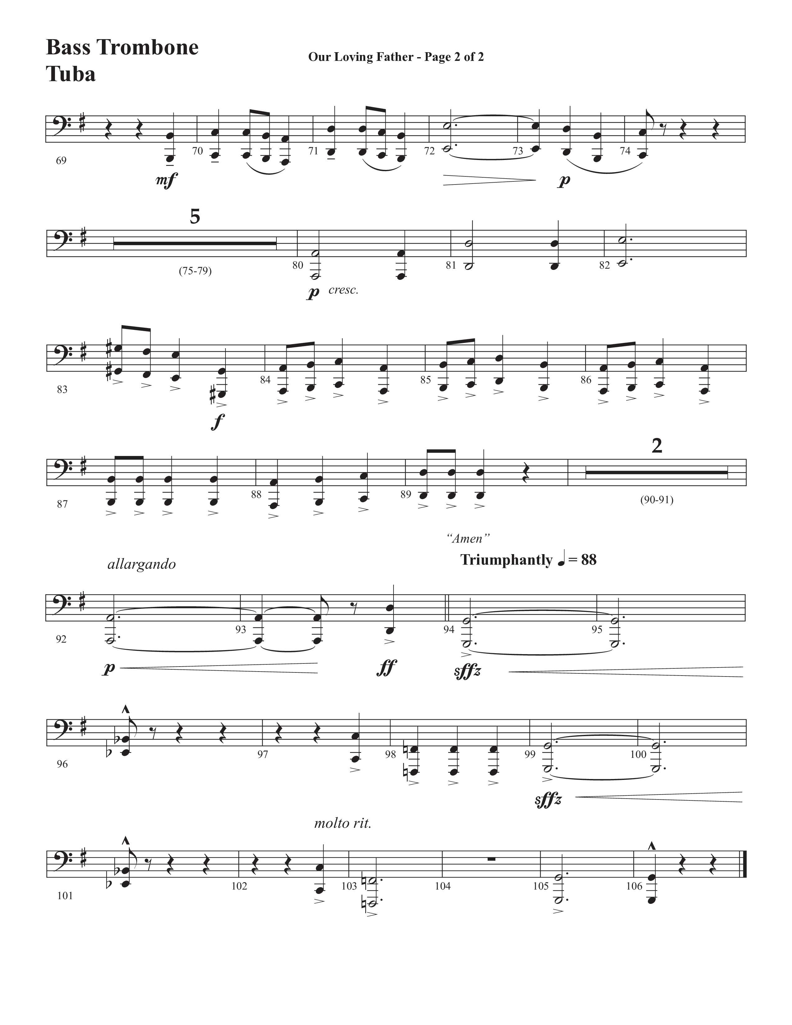 Our Loving Father (Choral Anthem SATB) Bass Trombone, Tuba (Semsen Music / Arr. Phillip Keveren)