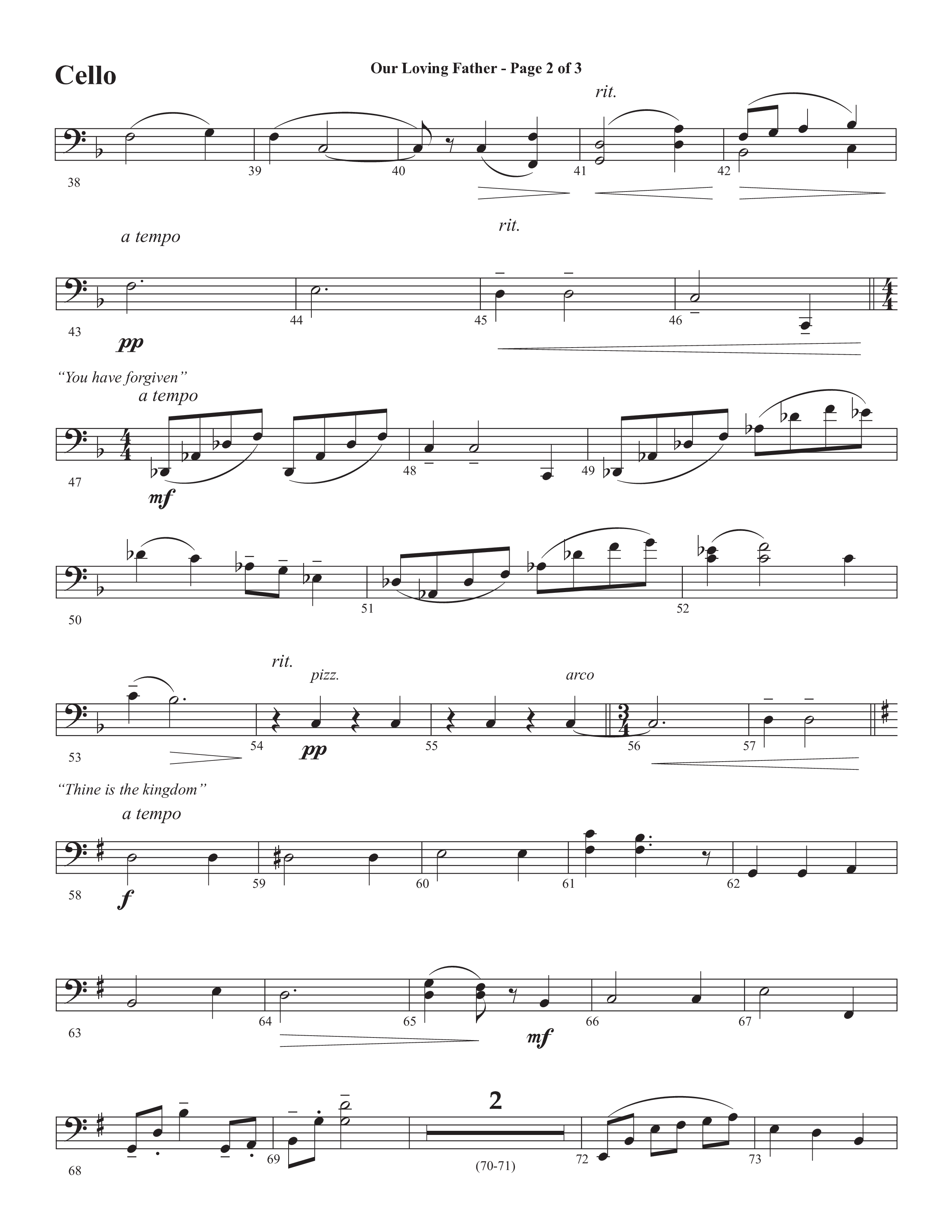 Our Loving Father (Choral Anthem SATB) Cello (Semsen Music / Arr. Phillip Keveren)