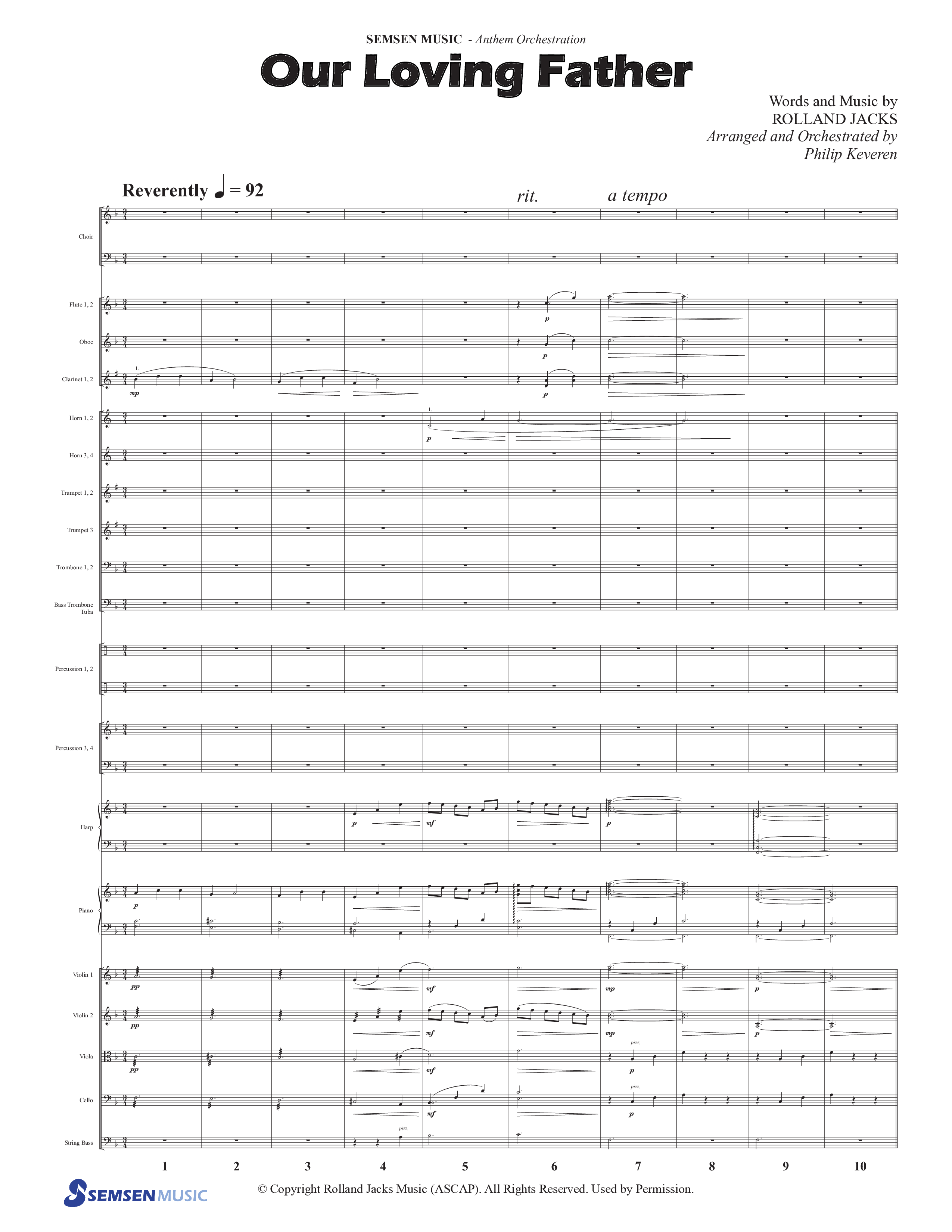 Our Loving Father (Choral Anthem SATB) Orchestration (Semsen Music / Arr. Phillip Keveren)