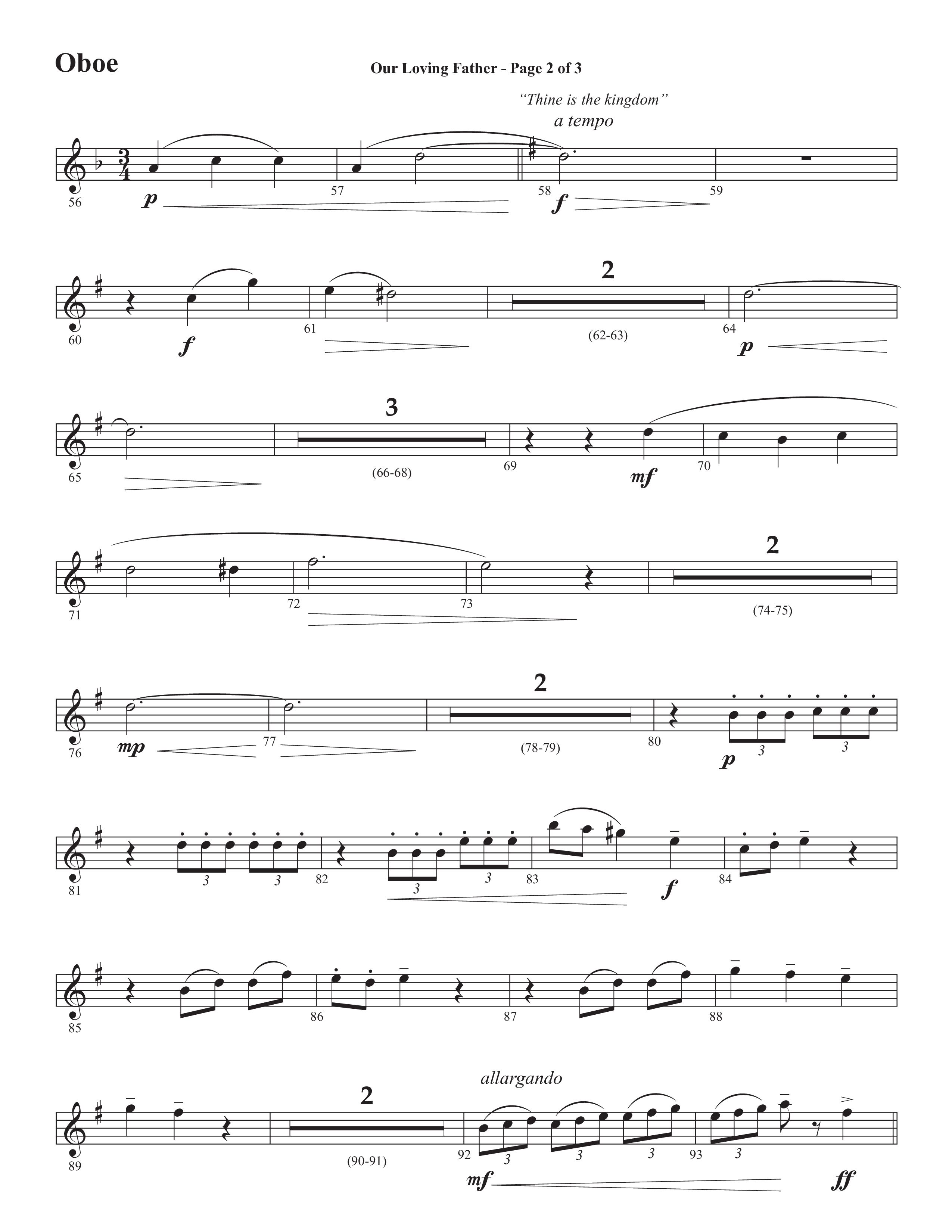 Our Loving Father (Choral Anthem SATB) Oboe (Semsen Music / Arr. Phillip Keveren)