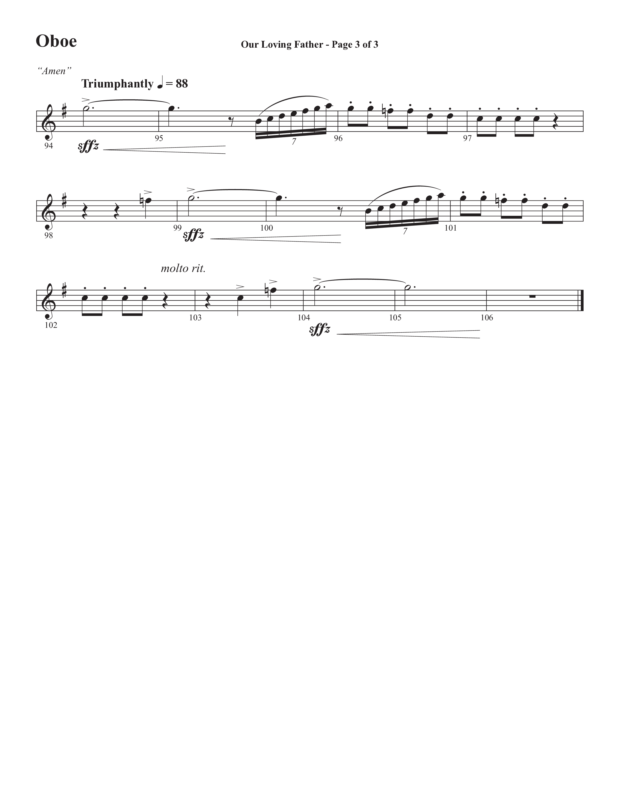 Our Loving Father (Choral Anthem SATB) Oboe (Semsen Music / Arr. Phillip Keveren)