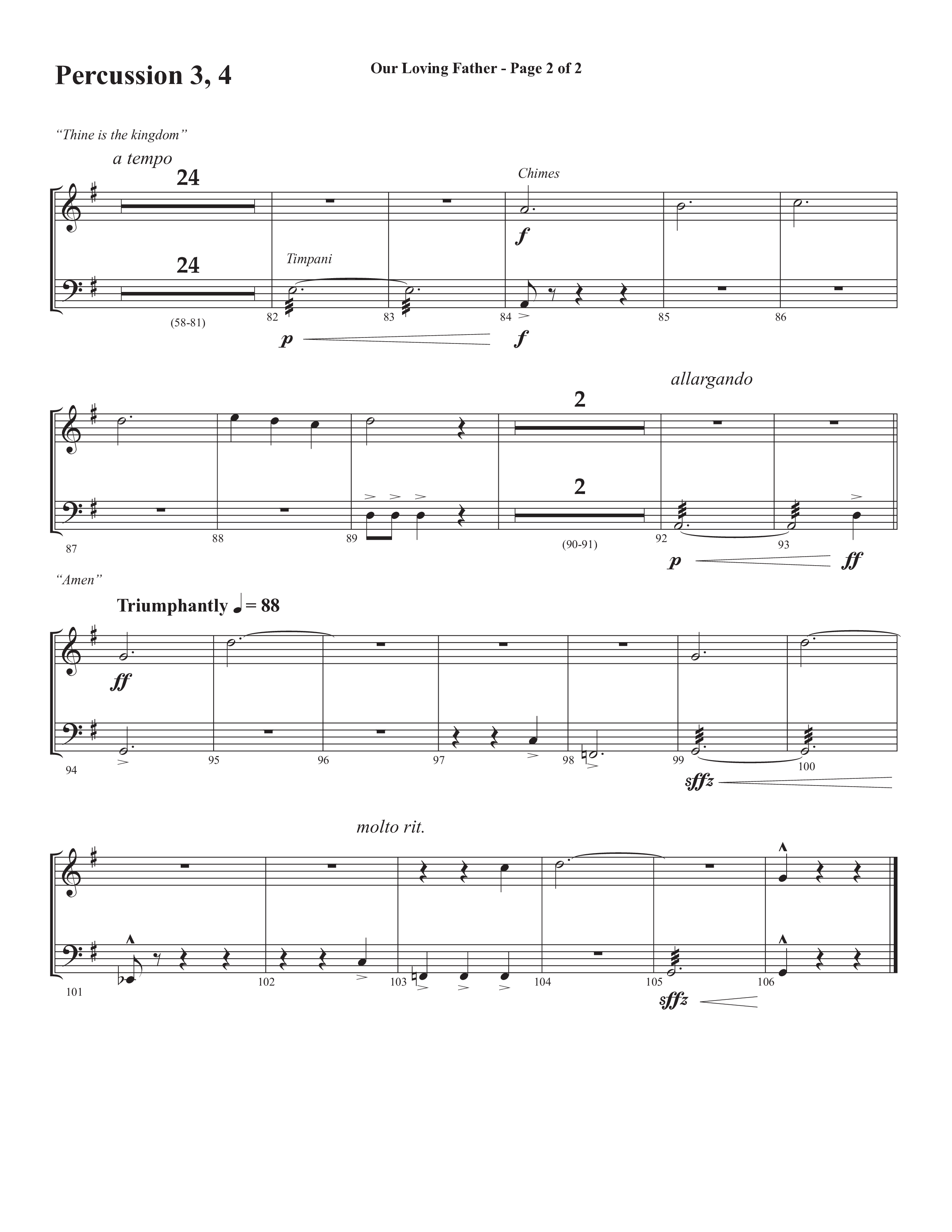 Our Loving Father (Choral Anthem SATB) Percussion (Semsen Music / Arr. Phillip Keveren)