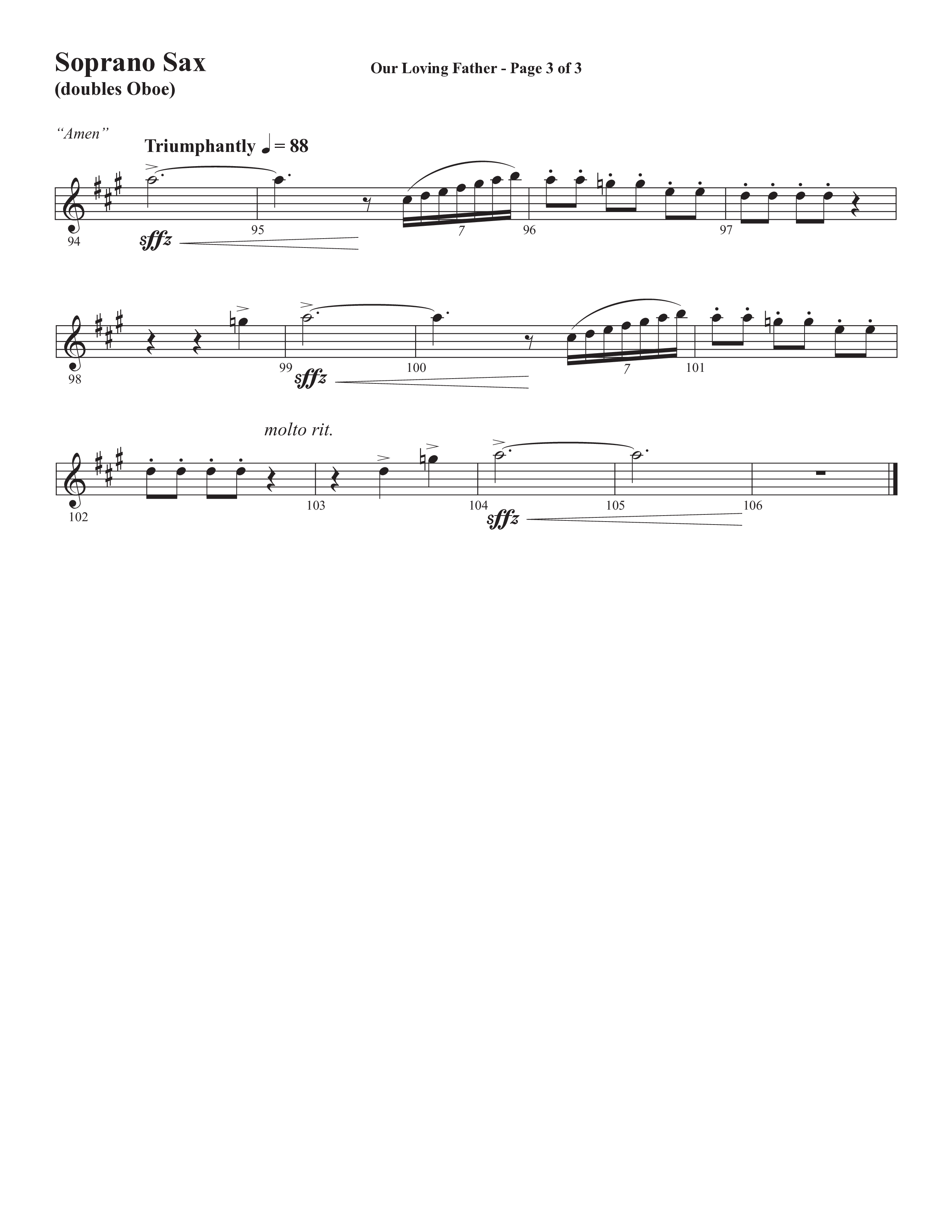 Our Loving Father (Choral Anthem SATB) Soprano Sax (Semsen Music / Arr. Phillip Keveren)