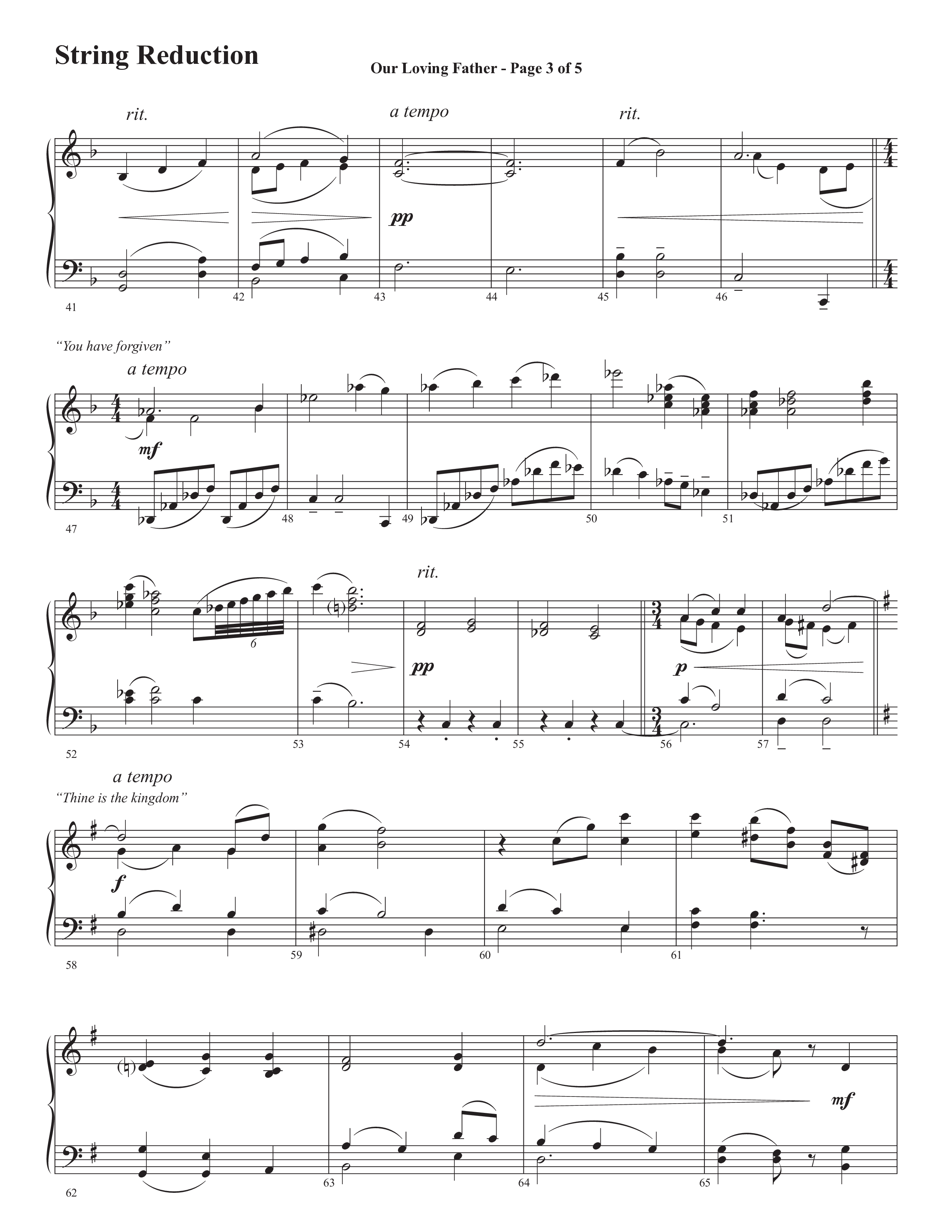 Our Loving Father (Choral Anthem SATB) String Reduction (Semsen Music / Arr. Phillip Keveren)