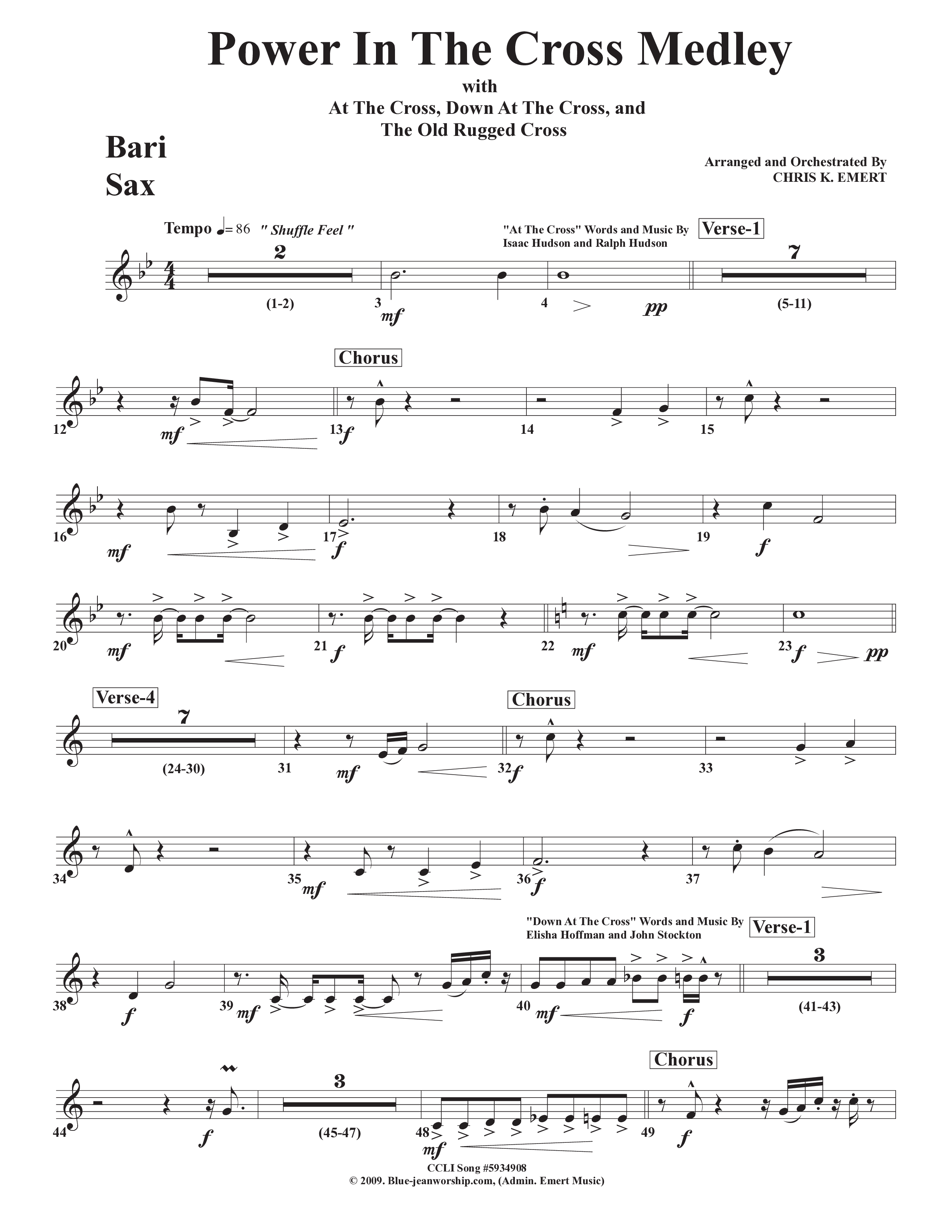 Power In The Cross Medley Bari Sax (Chris Emert)