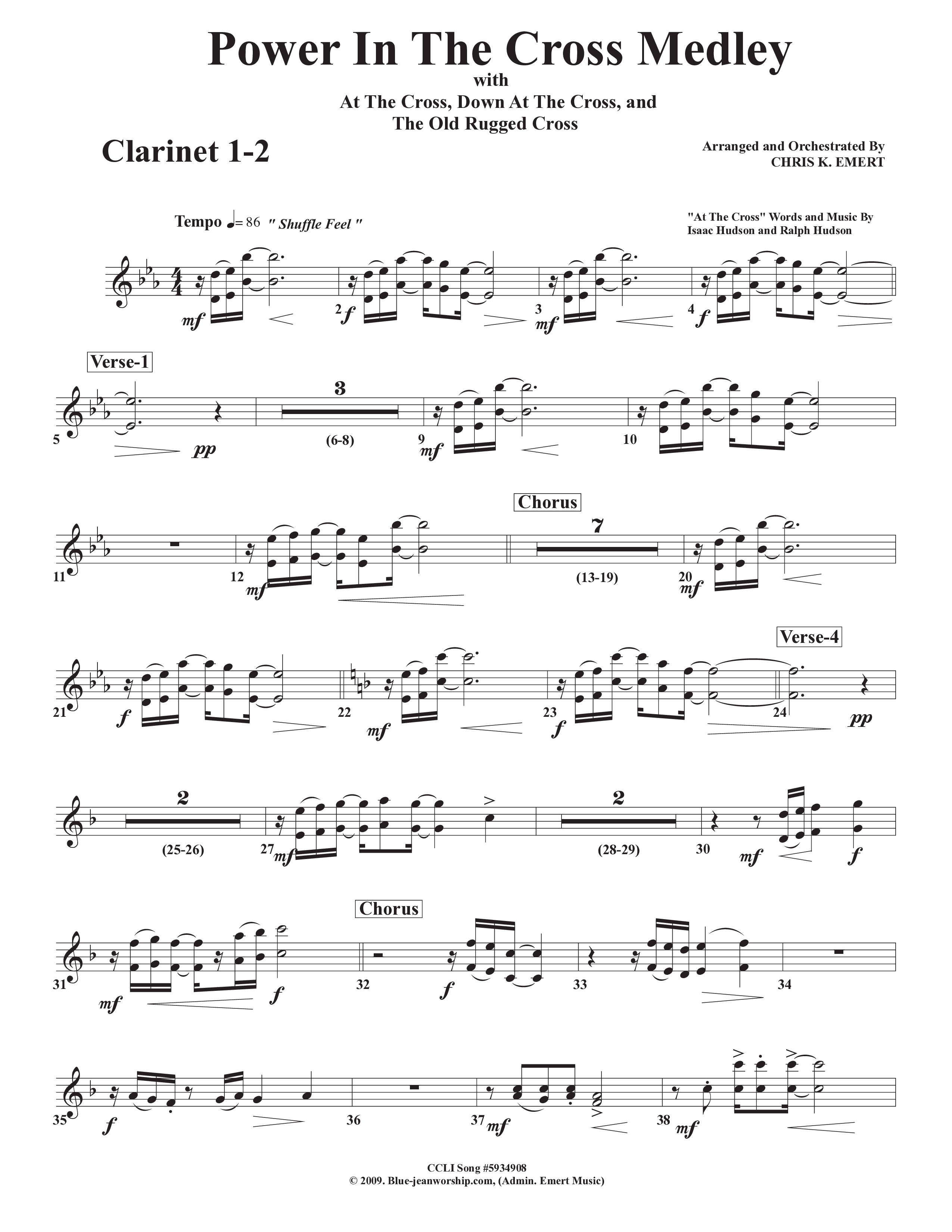Power In The Cross Medley Clarinet 1/2 (Chris Emert)