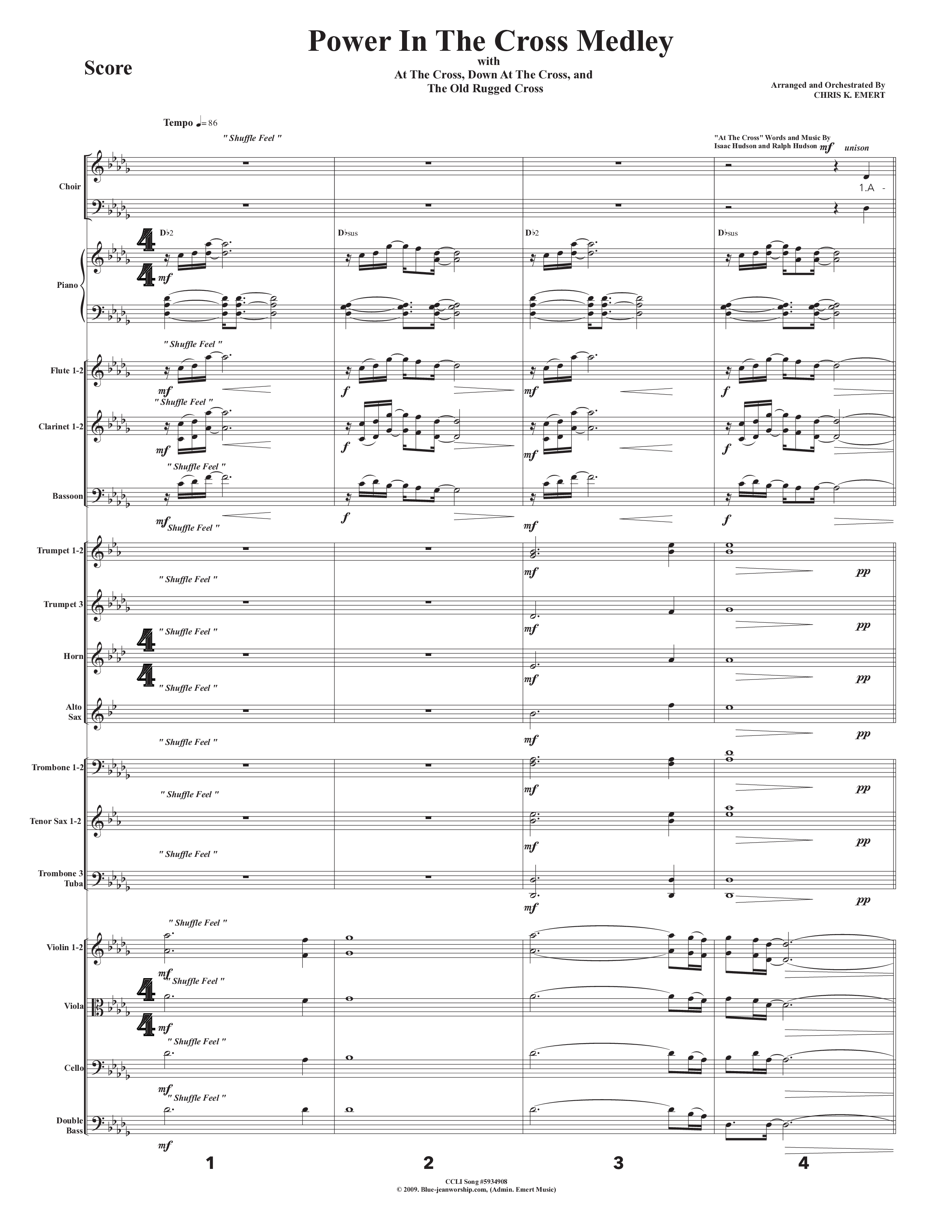 Power In The Cross Medley Conductor's Score (Chris Emert)