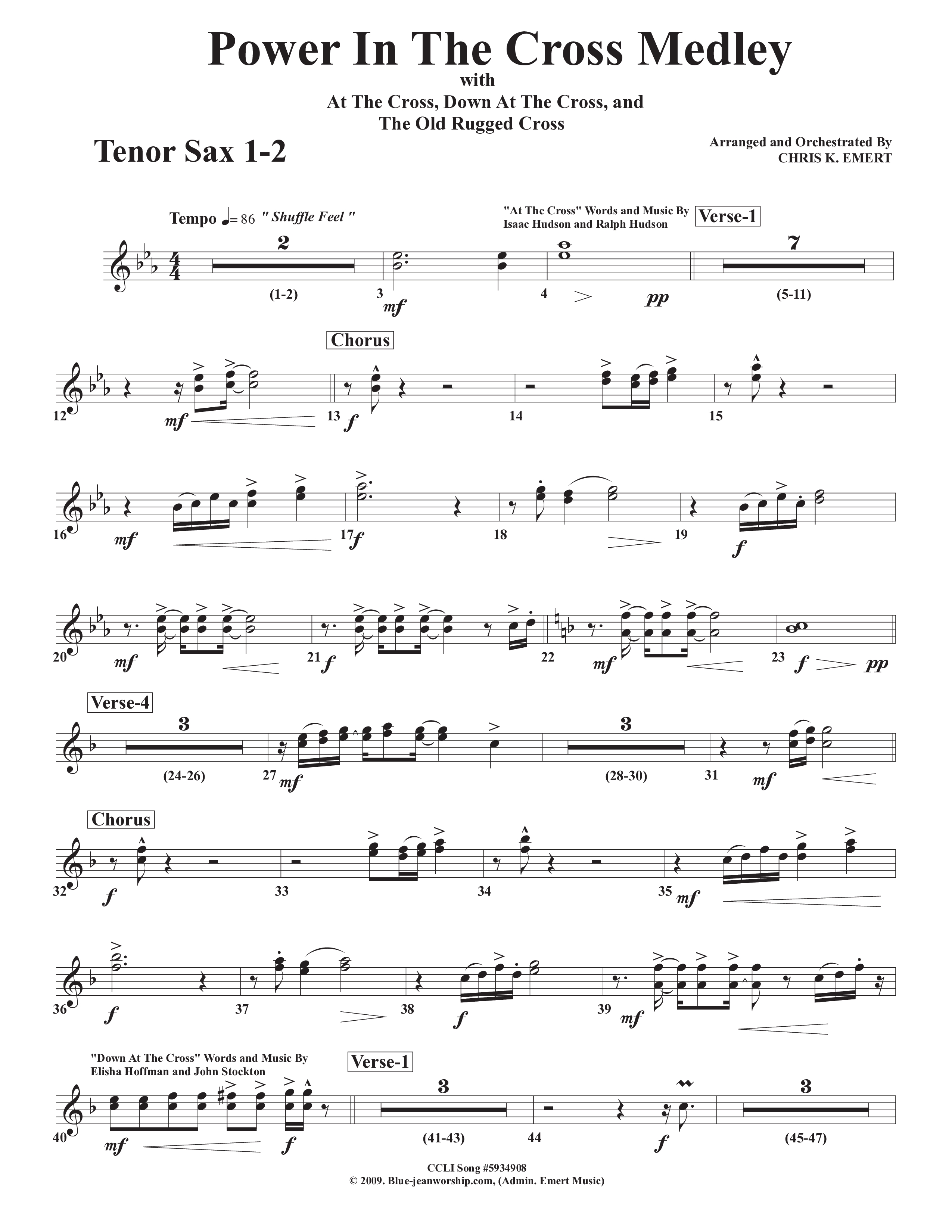 Power In The Cross Medley Tenor Sax/Baritone T.C. (Chris Emert)