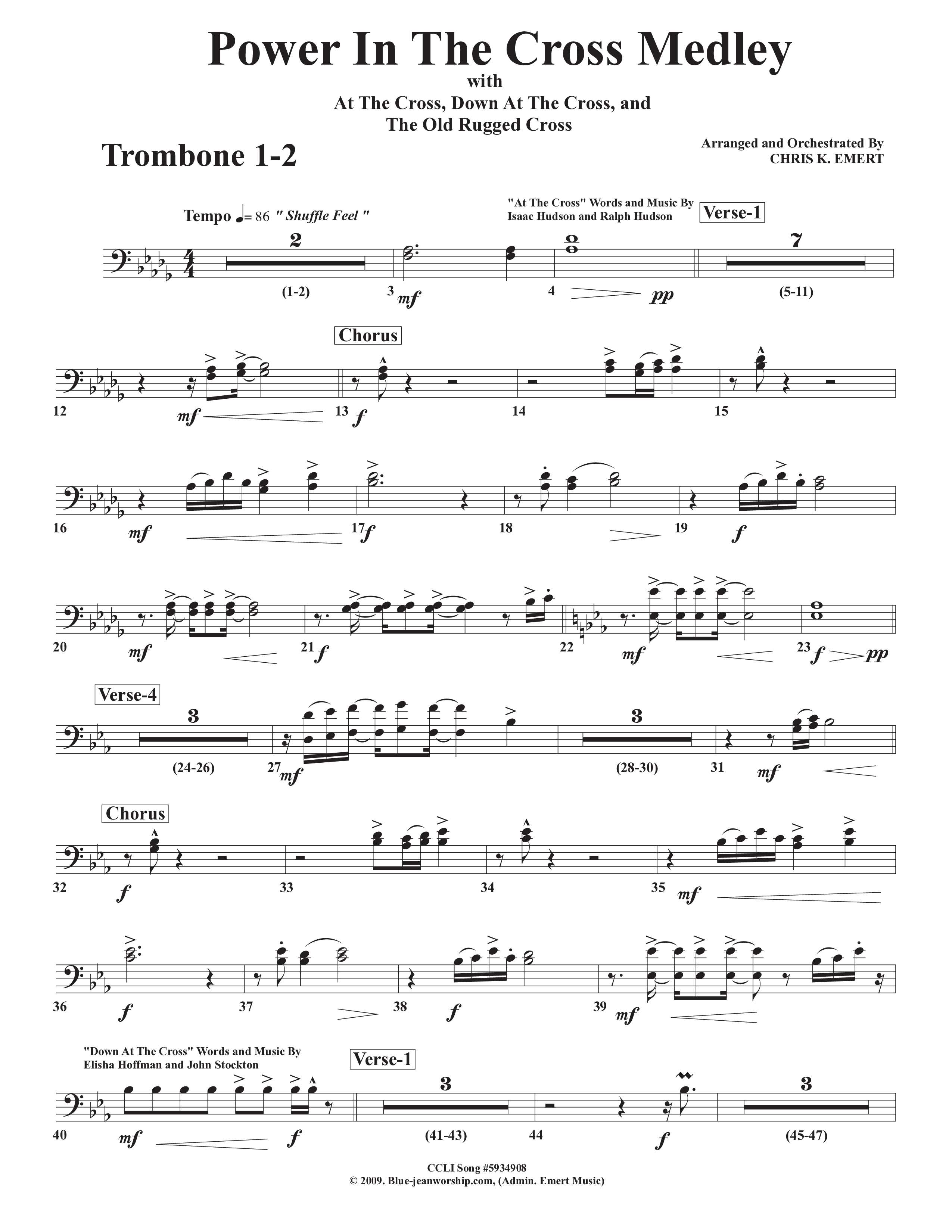 Power In The Cross Medley Trombone 1/2 (Chris Emert)