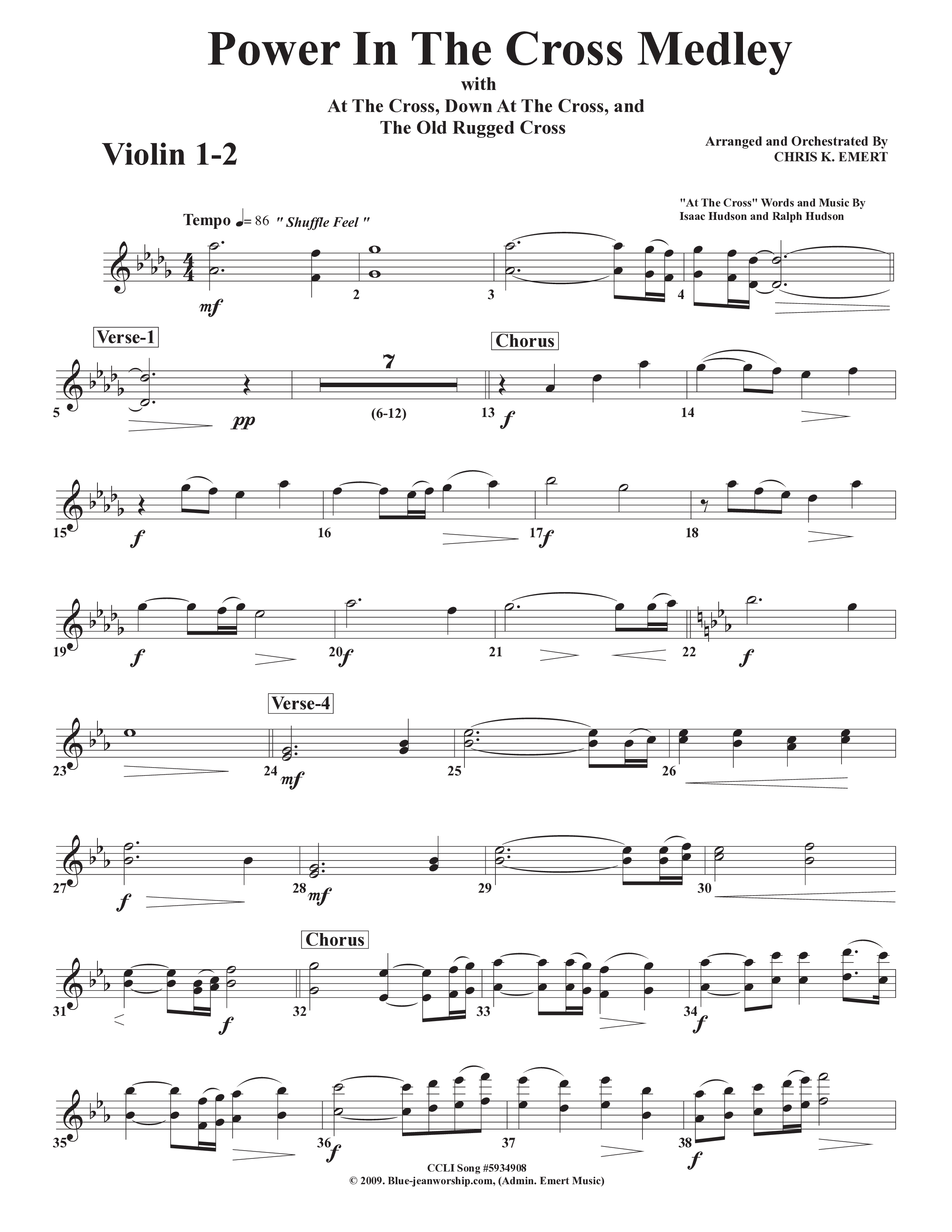 Power In The Cross Medley Violin 1/2 (Chris Emert)