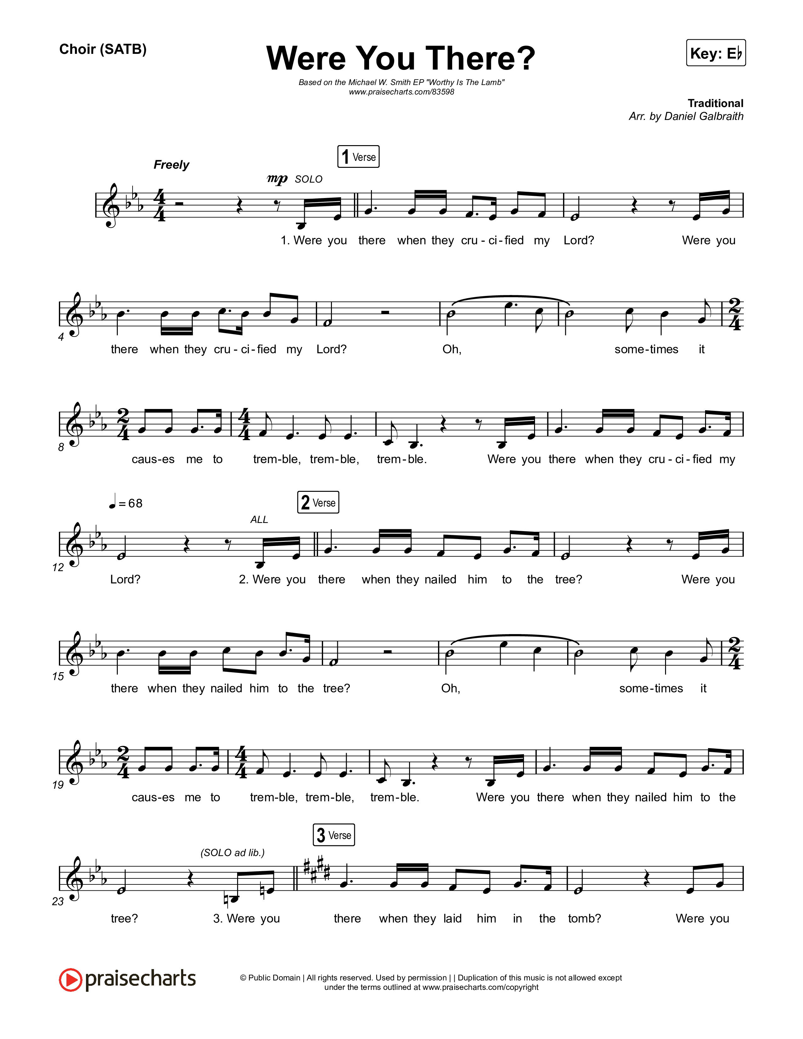 Were You There (Live) Choir Sheet (SATB) (Michael W. Smith)