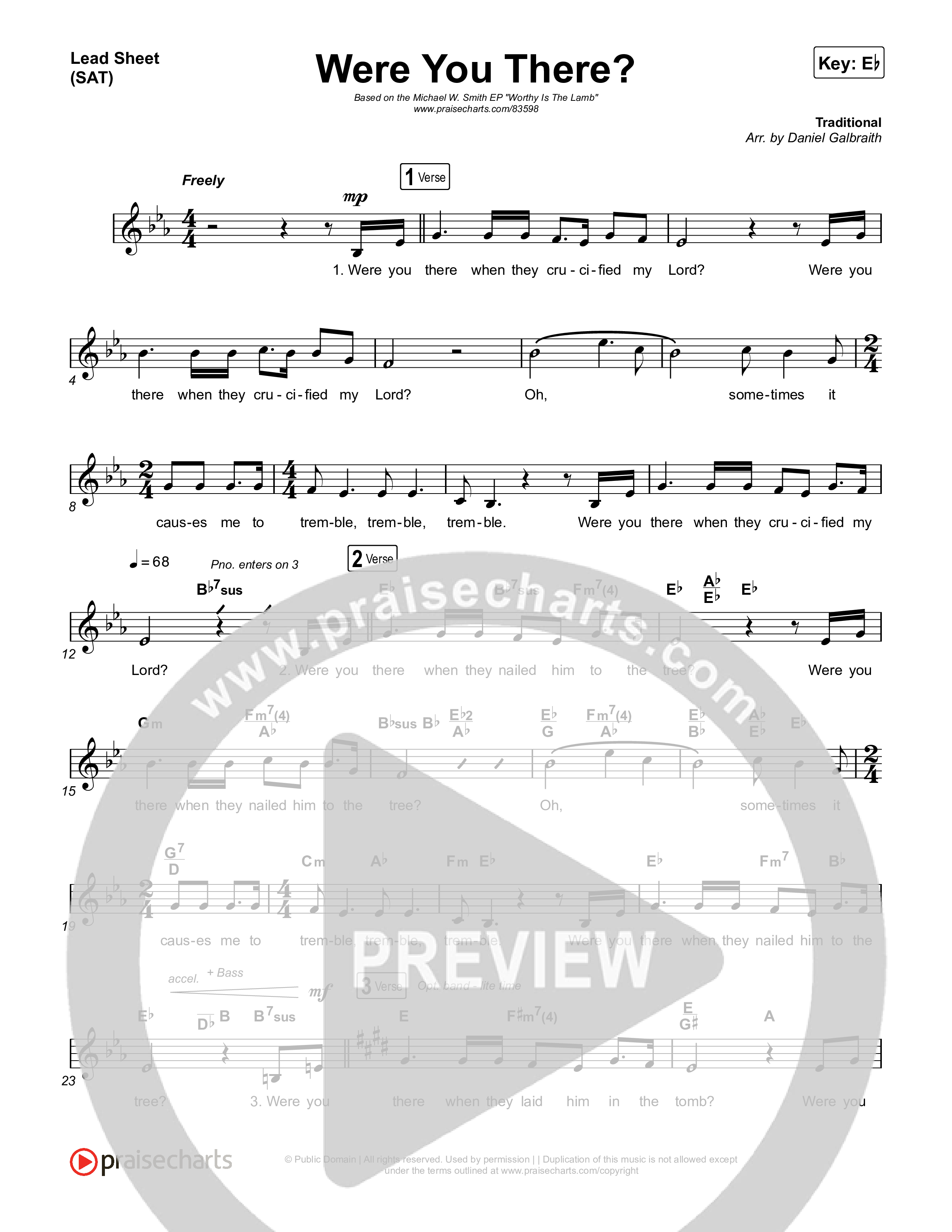 Were You There (Live) Lead Sheet (SAT) (Michael W. Smith)