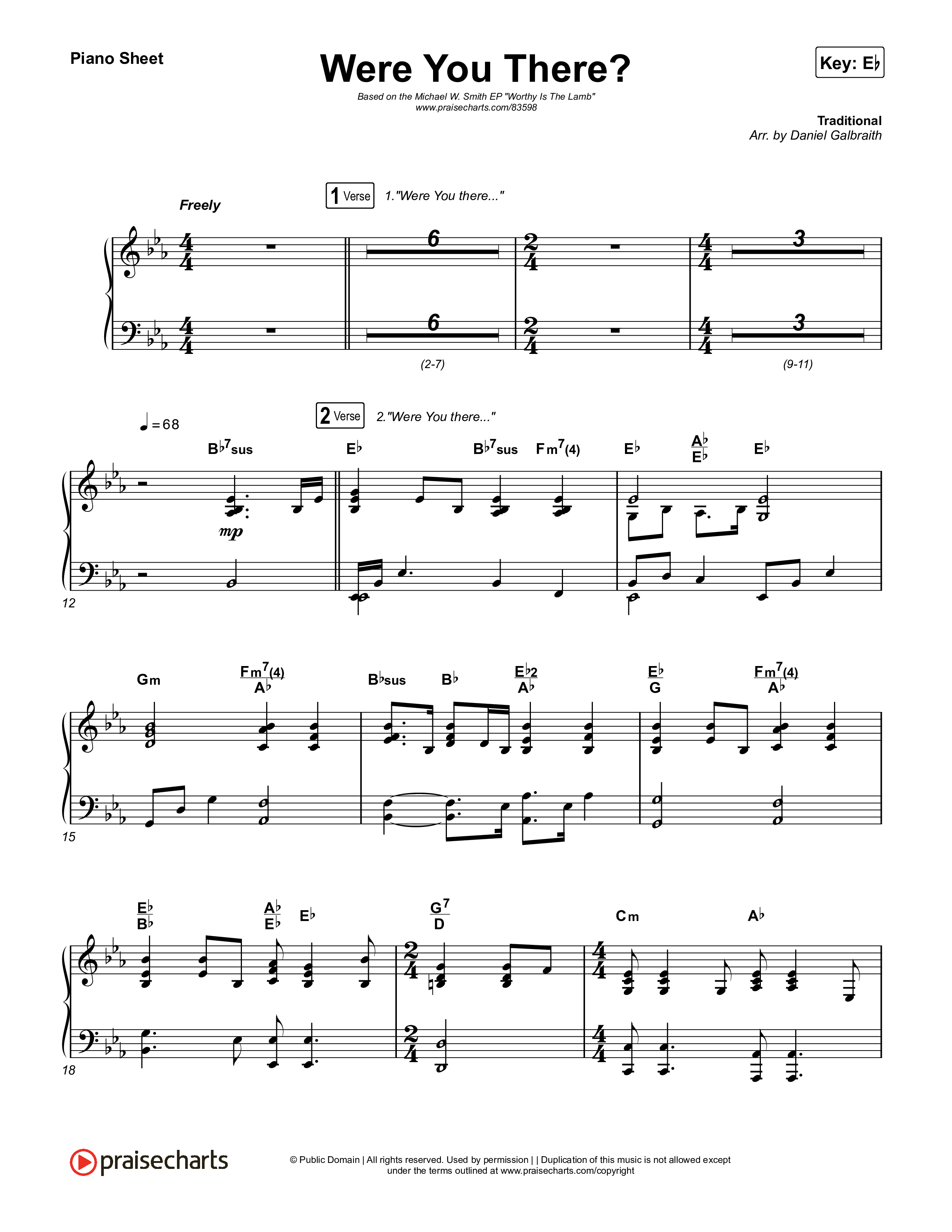 Were You There (Live) Piano Sheet (Michael W. Smith)