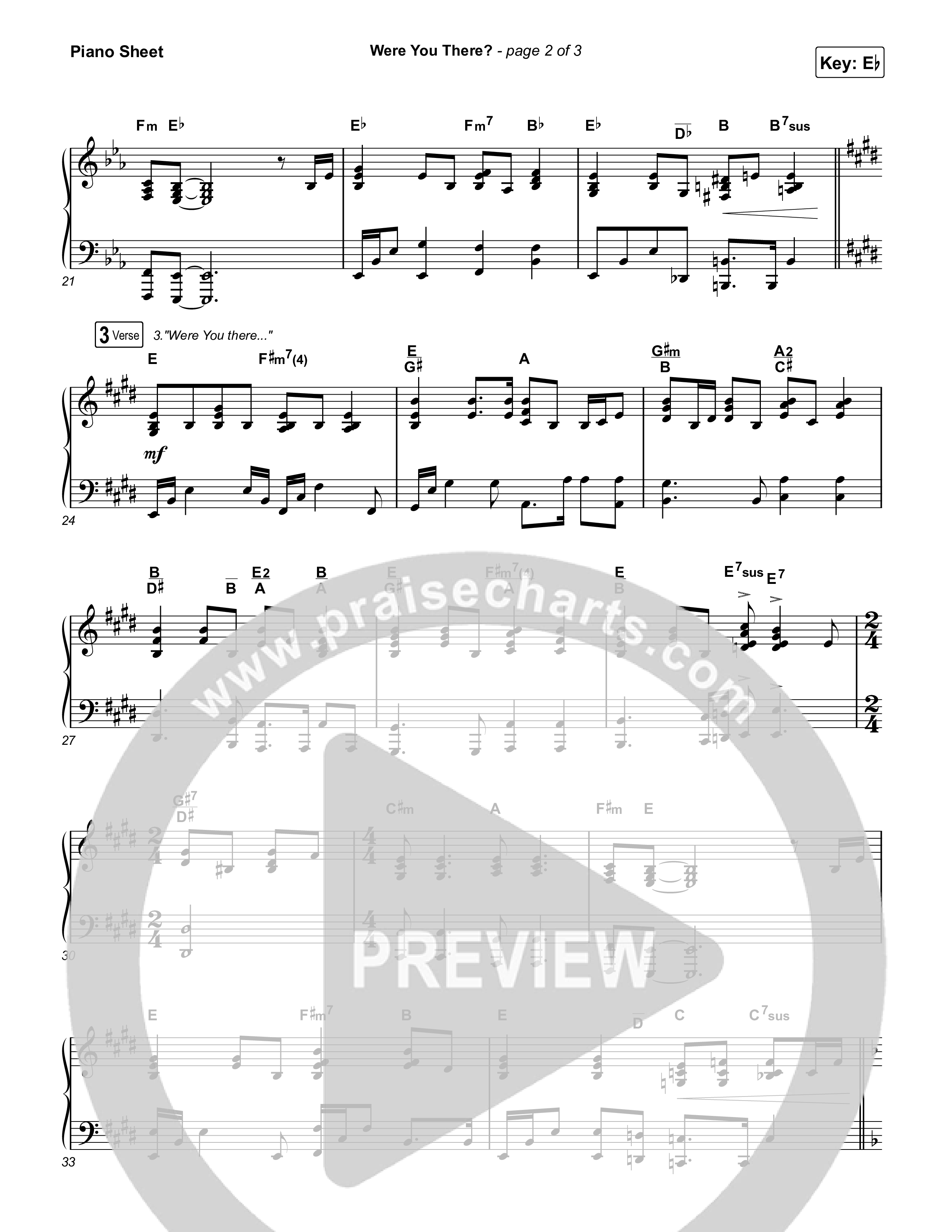 Were You There (Live) Piano Sheet (Michael W. Smith)