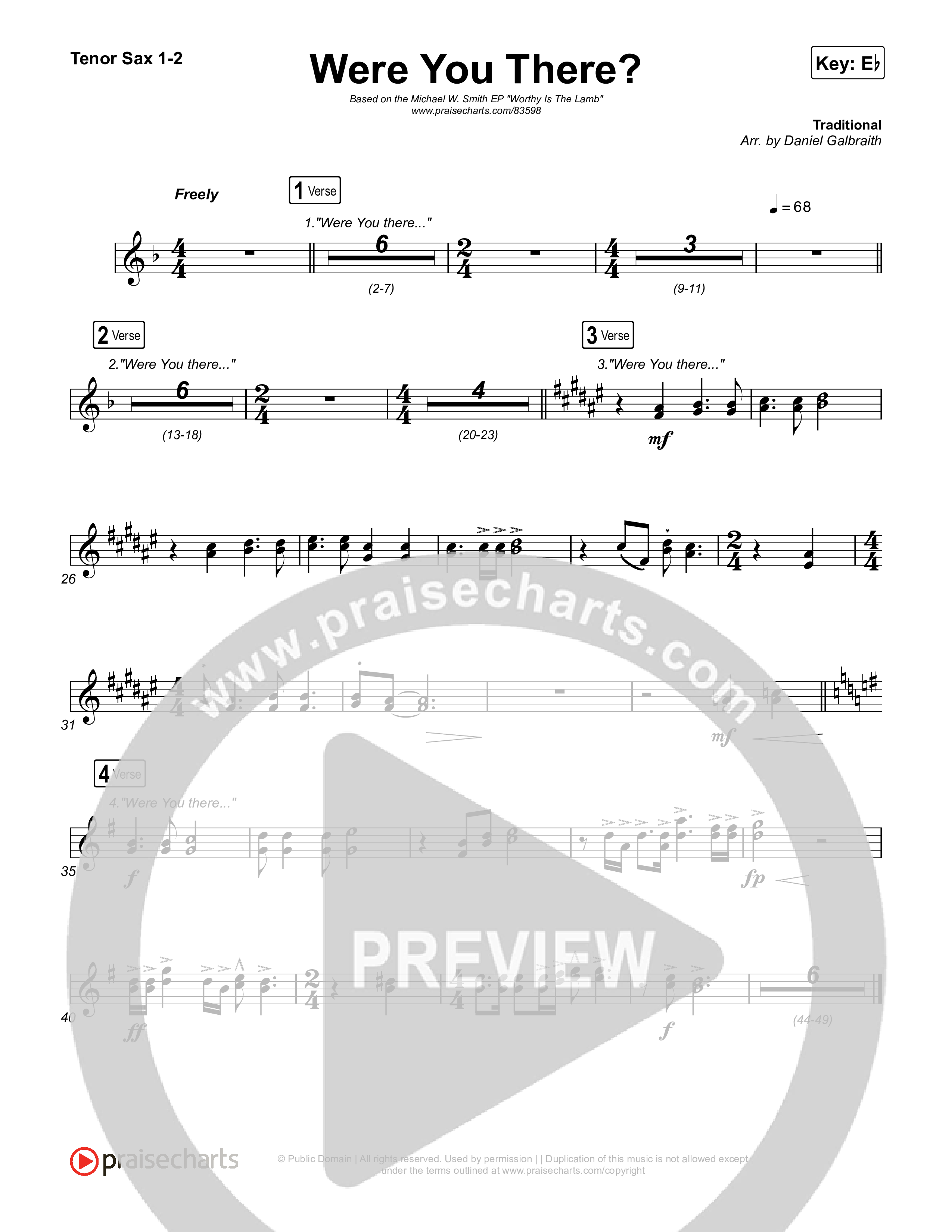 Were You There (Live) Tenor Sax 1,2 (Michael W. Smith)