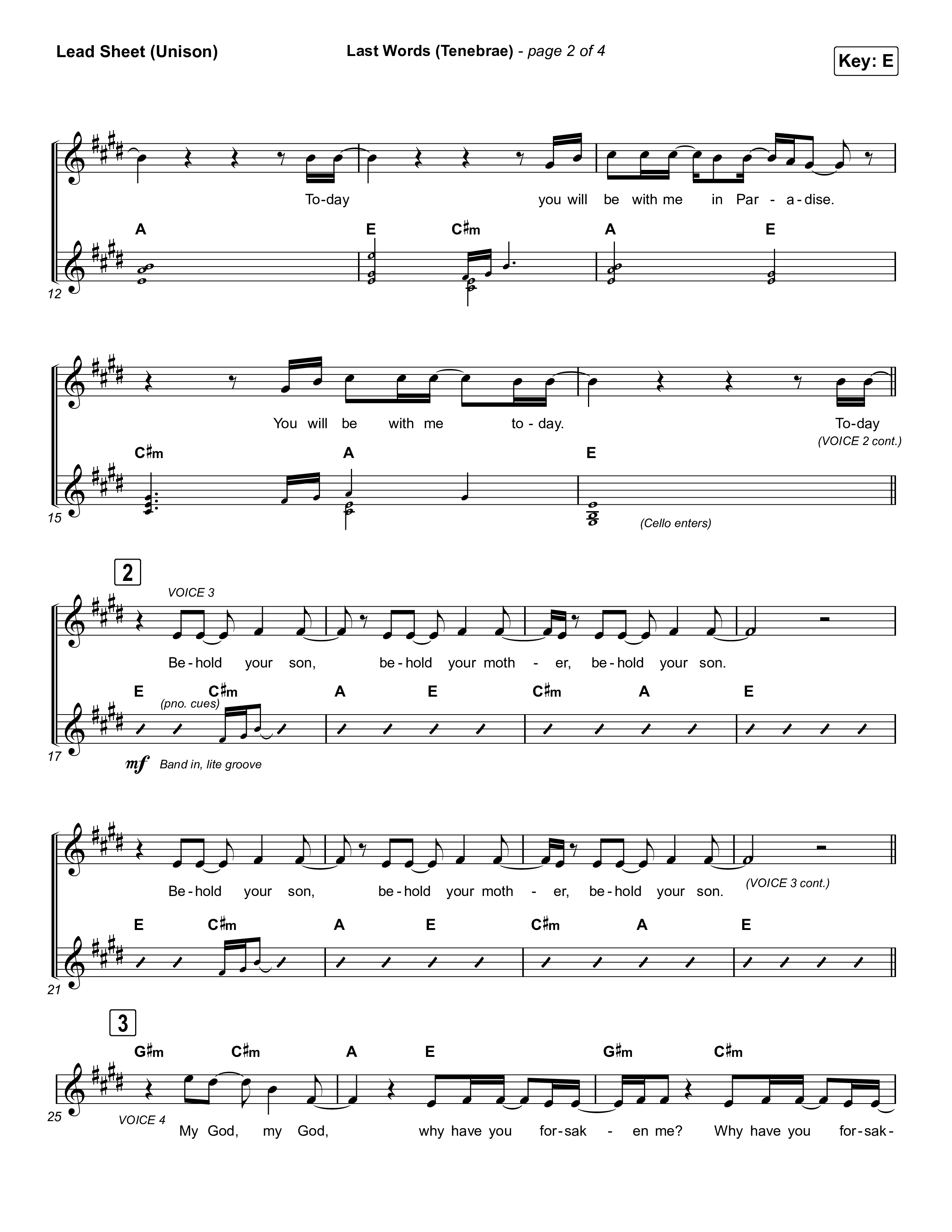 Last Words (Tenebrae) Lead Sheet (Unison) (The Worship Initiative)