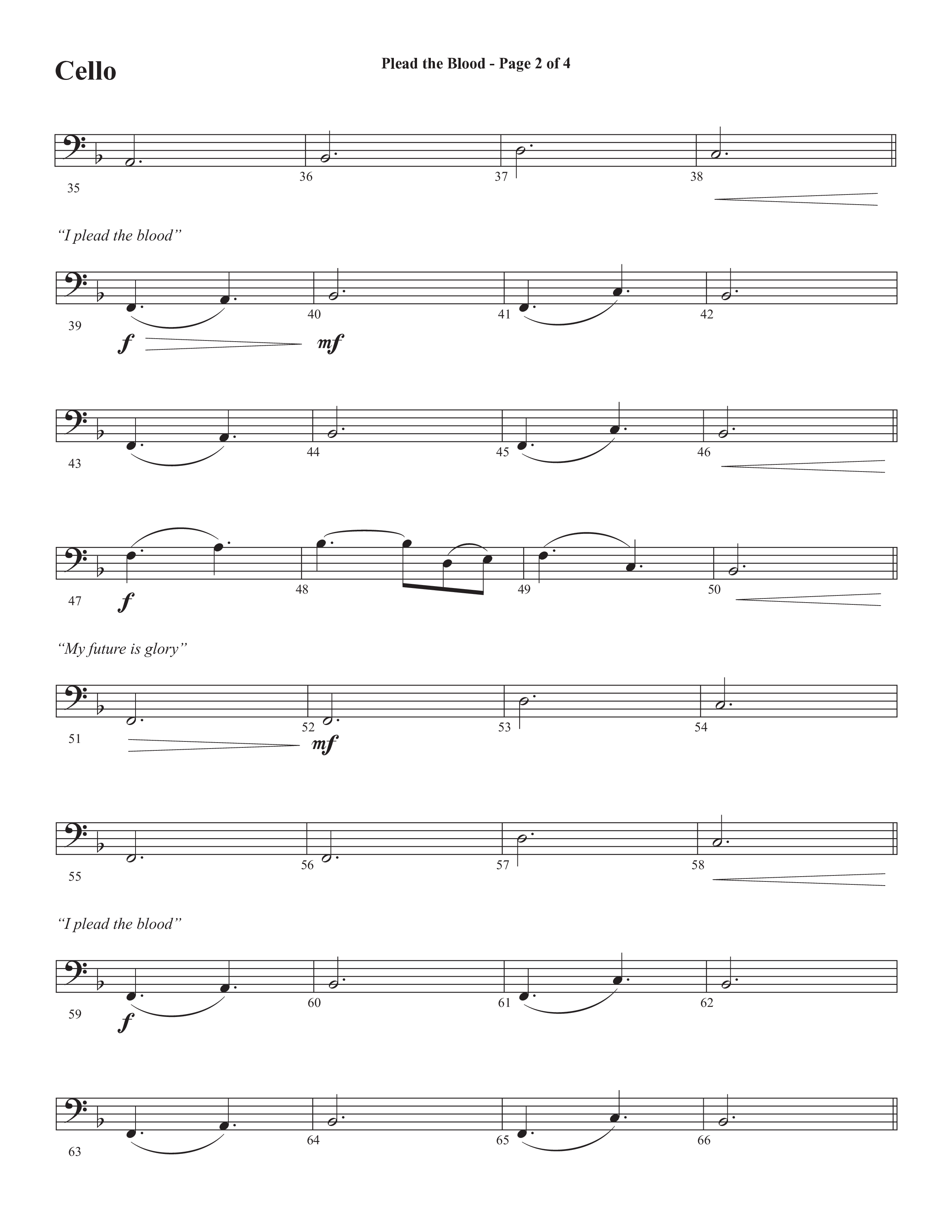 Plead The Blood (with Nothing But The Blood) (Choral Anthem SATB) Cello (Semsen Music / Arr. Debora Cahoon)