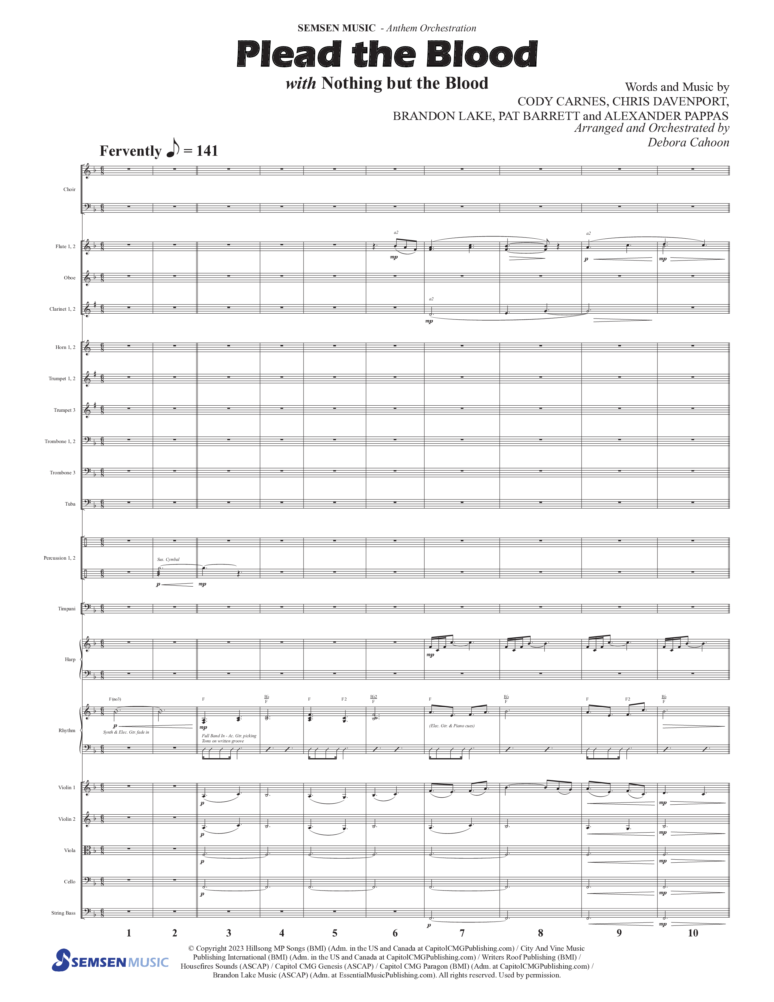Plead The Blood (with Nothing But The Blood) (Choral Anthem SATB) Orchestration (Semsen Music / Arr. Debora Cahoon)