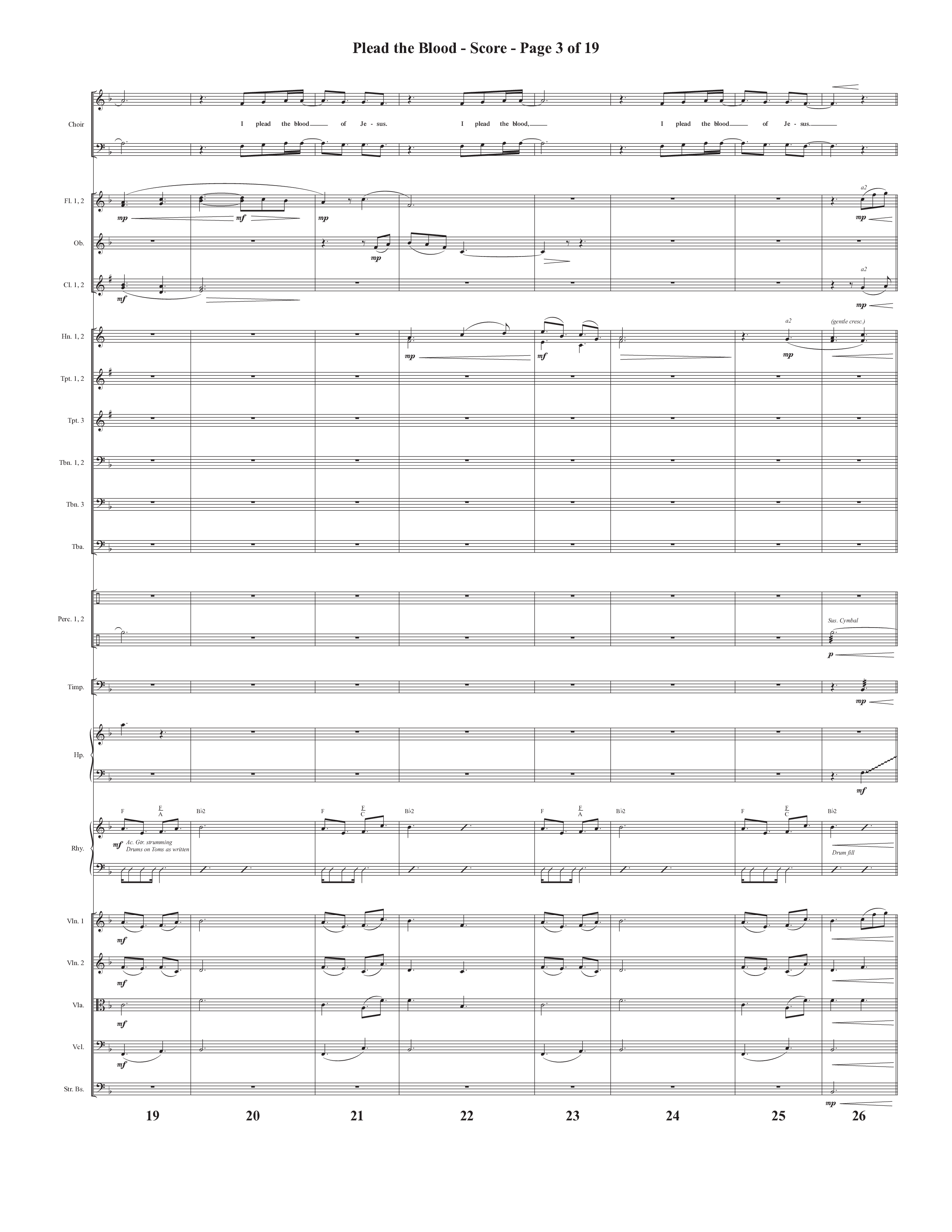 Plead The Blood (with Nothing But The Blood) (Choral Anthem SATB) Orchestration (Semsen Music / Arr. Debora Cahoon)
